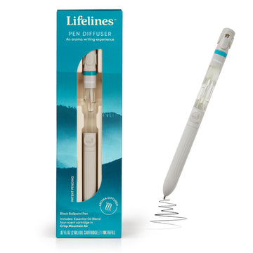 Pen Diffuser in Crisp Mountain Air Essential Oil Blends - Elegant 1.0mm Ballpoint Tip - Black Pen Lifelines uk supplements