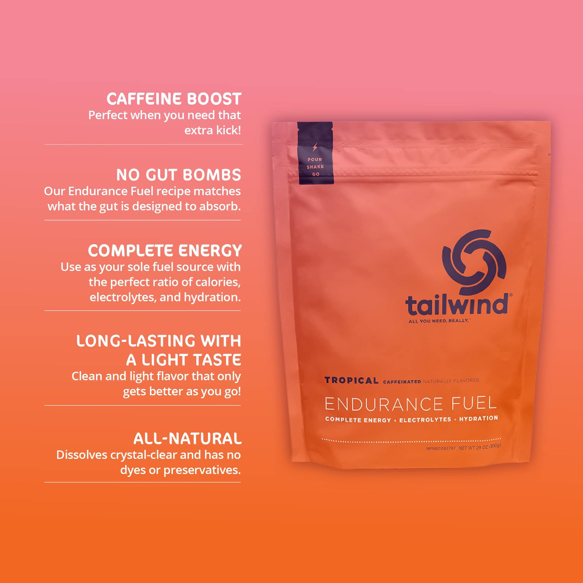 Tailwind Nutrition Endurance Fuel, Caffeine Drink Mix with Electrolytes Tailwind uk supplements