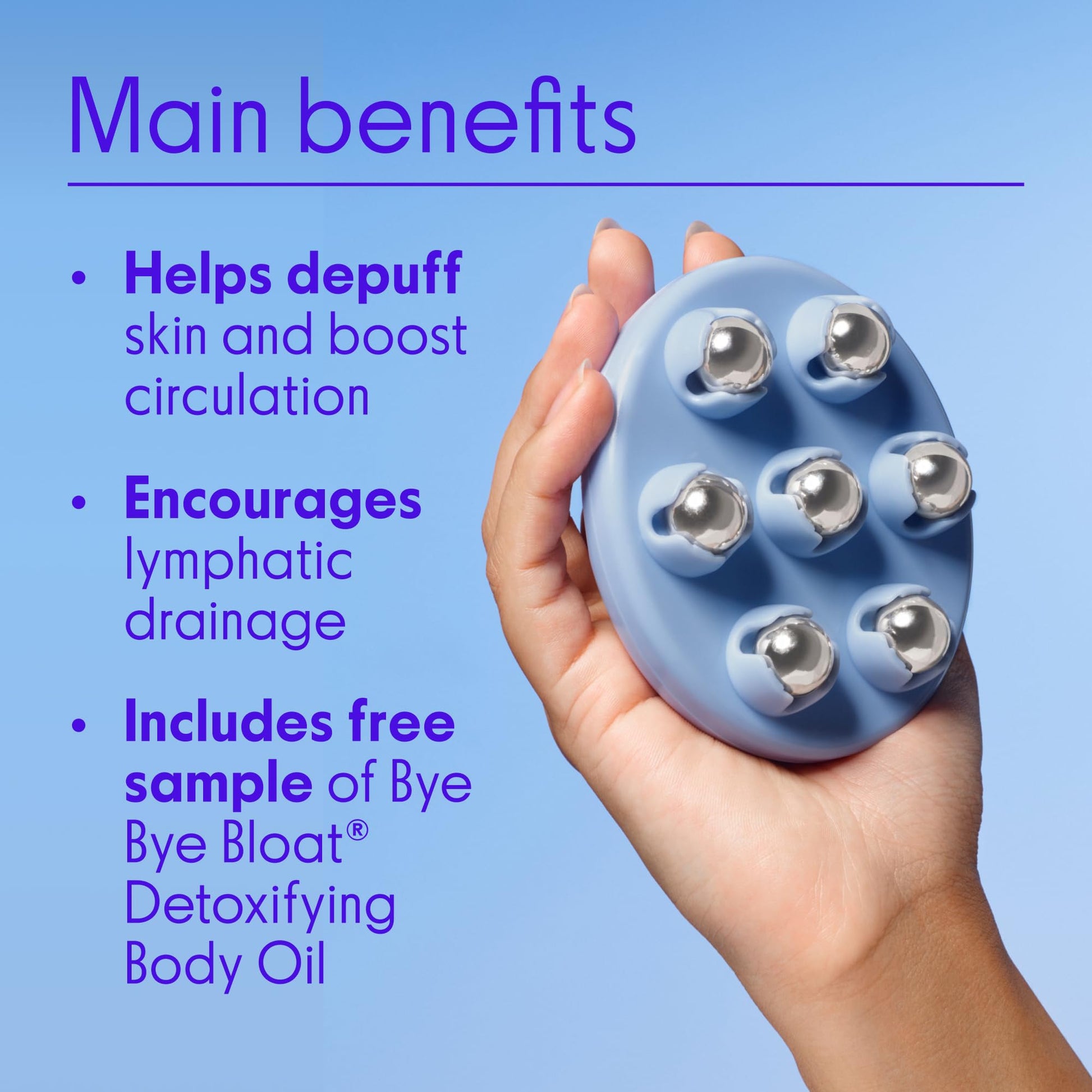 Love Wellness Bye Bye Bloat Lymphatic Massage Roller | Handheld Massager and Body Sculpting Tool | Supports Lymphatic Drainage, Bloating Relief, Skin Hydration & Boost Circulation | 1 Count Love Wellness uk supplements