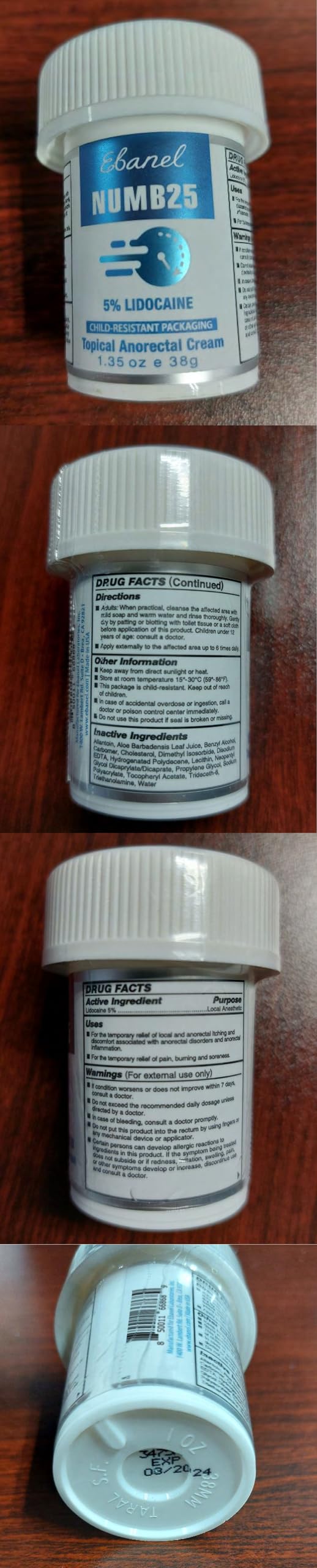 Ebanel 5% Lidocaine Numbing Cream, Pain Relief Burn Itch Numb Cream, Maximum Strength Numb25 Topical Anesthetic with Allantoin, Vitamin E for Local and Anorectal Uses, Hemorrhoid Treatment, 1.35 Oz Aus Healthcare uk supplements