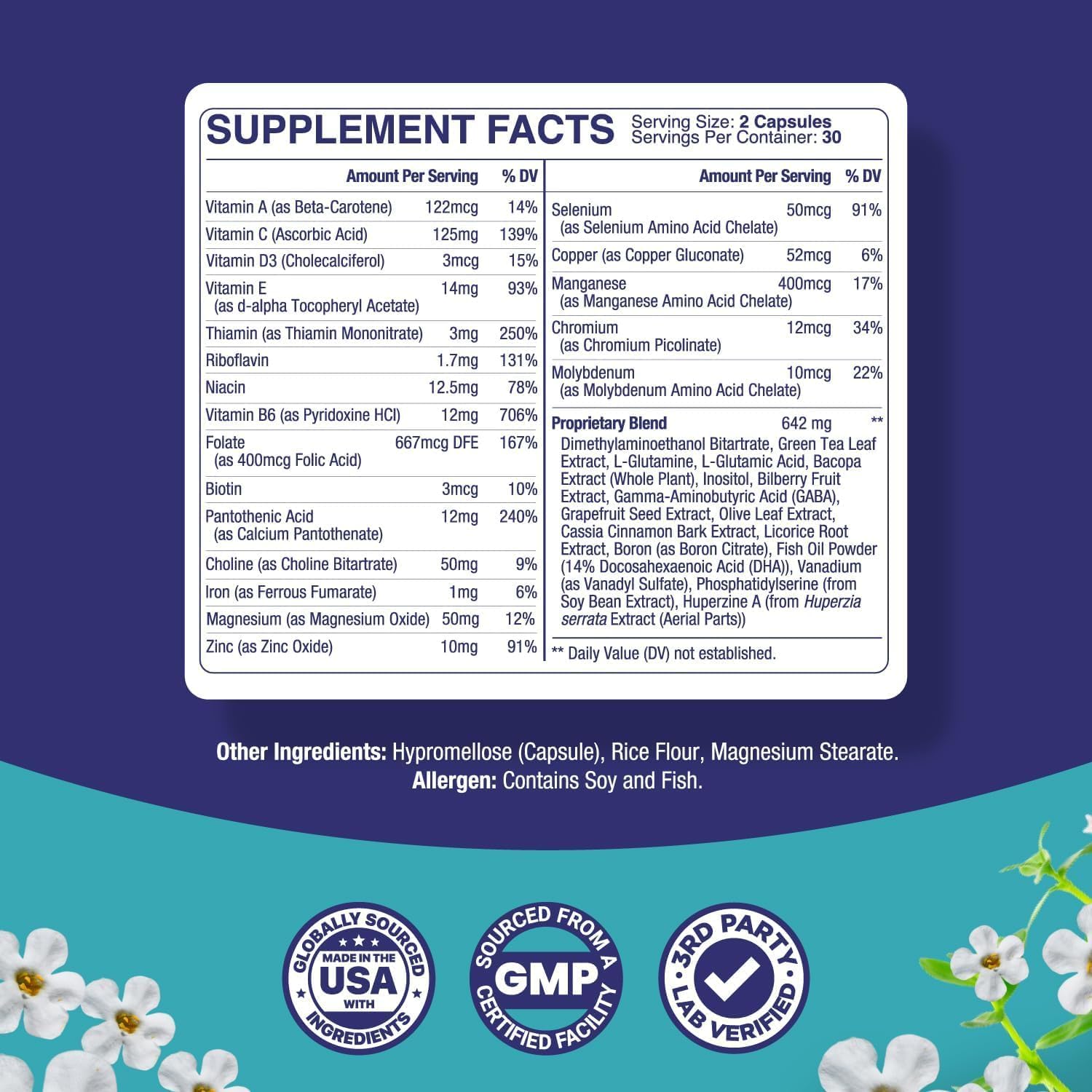 Nootropic Brain Supplement for Memory and Focus Enhancement - Vitamins for Brain Mental Health & Clarity - Cognitive Health Complex for Mind's Vitality & Mental Alert - 60 Count Phytoral uk supplements