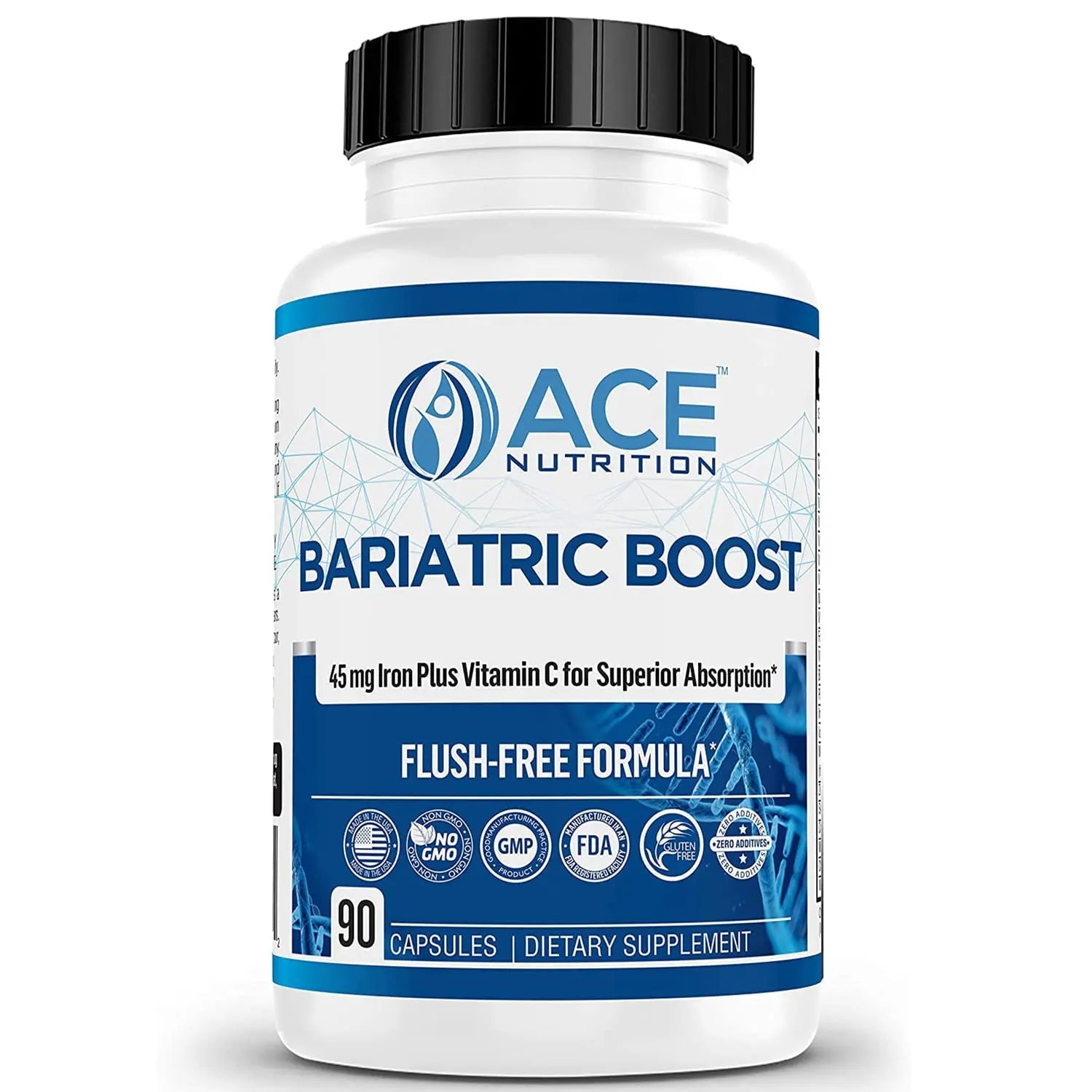 Bariatric Boost One-A-Day Multivitamin 90 Day Supply with 45mg Iron Post Gastric Bypass Sleeve Surgery | Non-GMO, Gluten Free, Bariatric Multivitamin Made in USA | ACE NUTRITION uk supplements