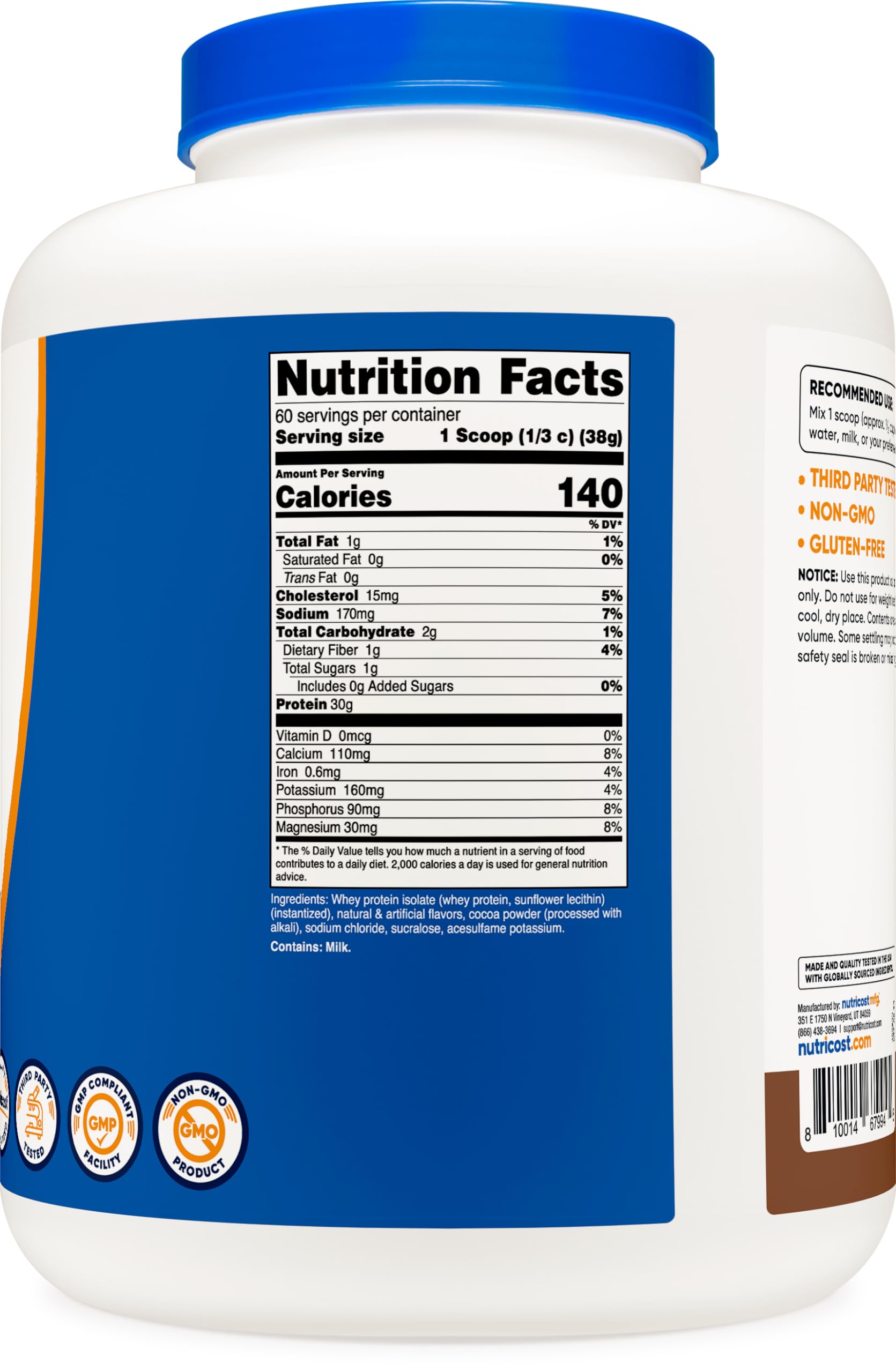 Nutricost Whey Protein Isolate (Mocha) 5LBS - Gluten Free & Non-GMO Nutricost uk supplements