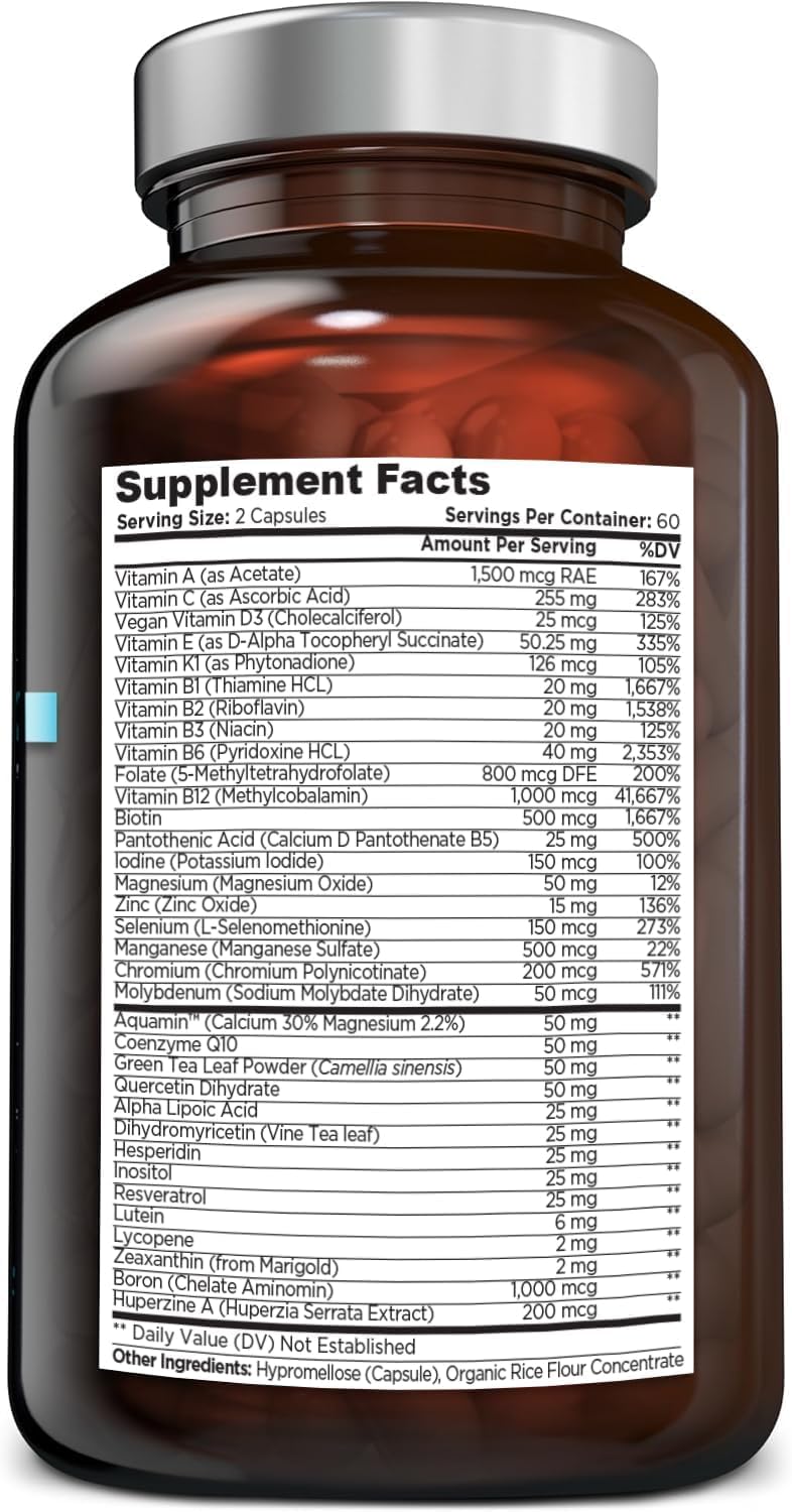OmniBiotics Ultimate Daily Multivitamin for Women & Men – 34 Essential Ingredients Including Vitamin A, C, D, E, B6, B12, Biotin, Zinc – 120 Vegan Capsules OmniBiotics uk supplements