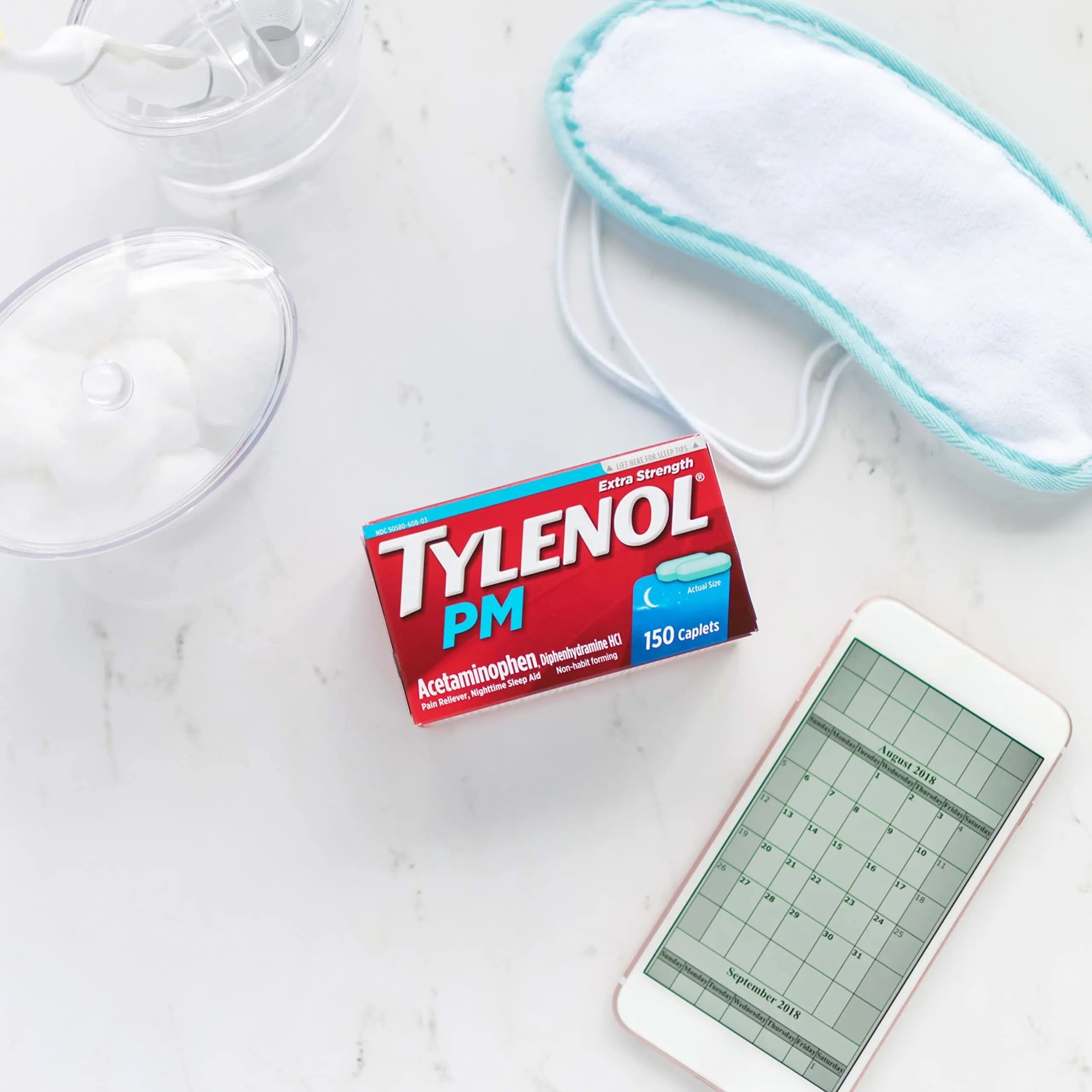 Tylenol PM Extra Strength Nighttime Pain Reliever Sleep Aid Caplets with Acetaminophen & Diphenhydramine HCl, Relief for Nighttime Aches & Pains, Travel Size, 50 Packs of 2 Caplets Tylenol uk supplements