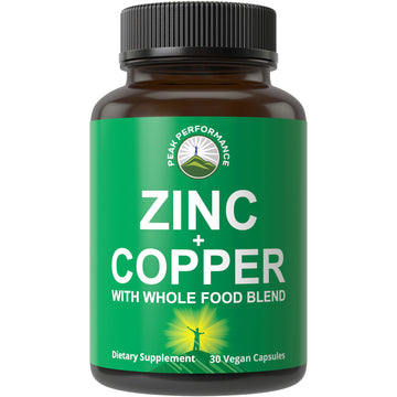 Zinc with Copper + Whole Food Blend of 25 Vegetables and Fruits for Max Absorption. Immune Support Supplement Capsules. Two Essential Minerals for Immunity. Zinc Vitamin Pills for Men and Women. Peak Performance uk supplements