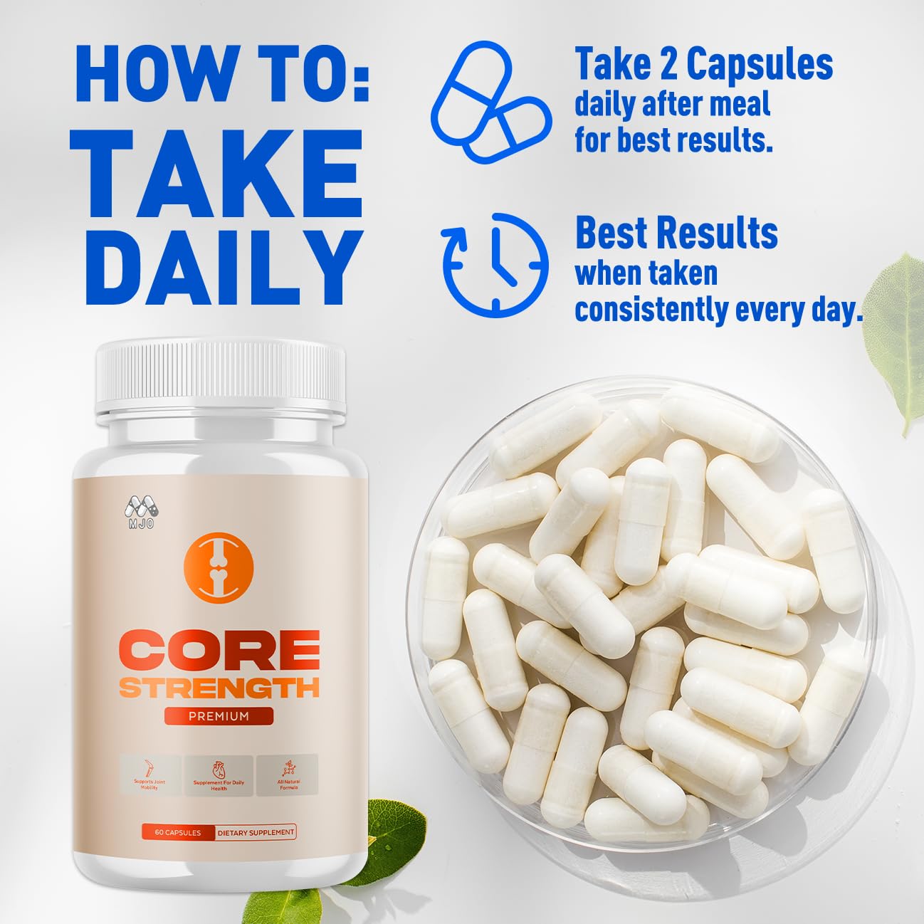 Core Strength Joint Support Capsules, Official Core Strength Supplement Pills with All Natural Ingredients, Advanced Overall Health and Wellness Support with Max Strength Multivitamins (60 Capsules) MJO uk supplements