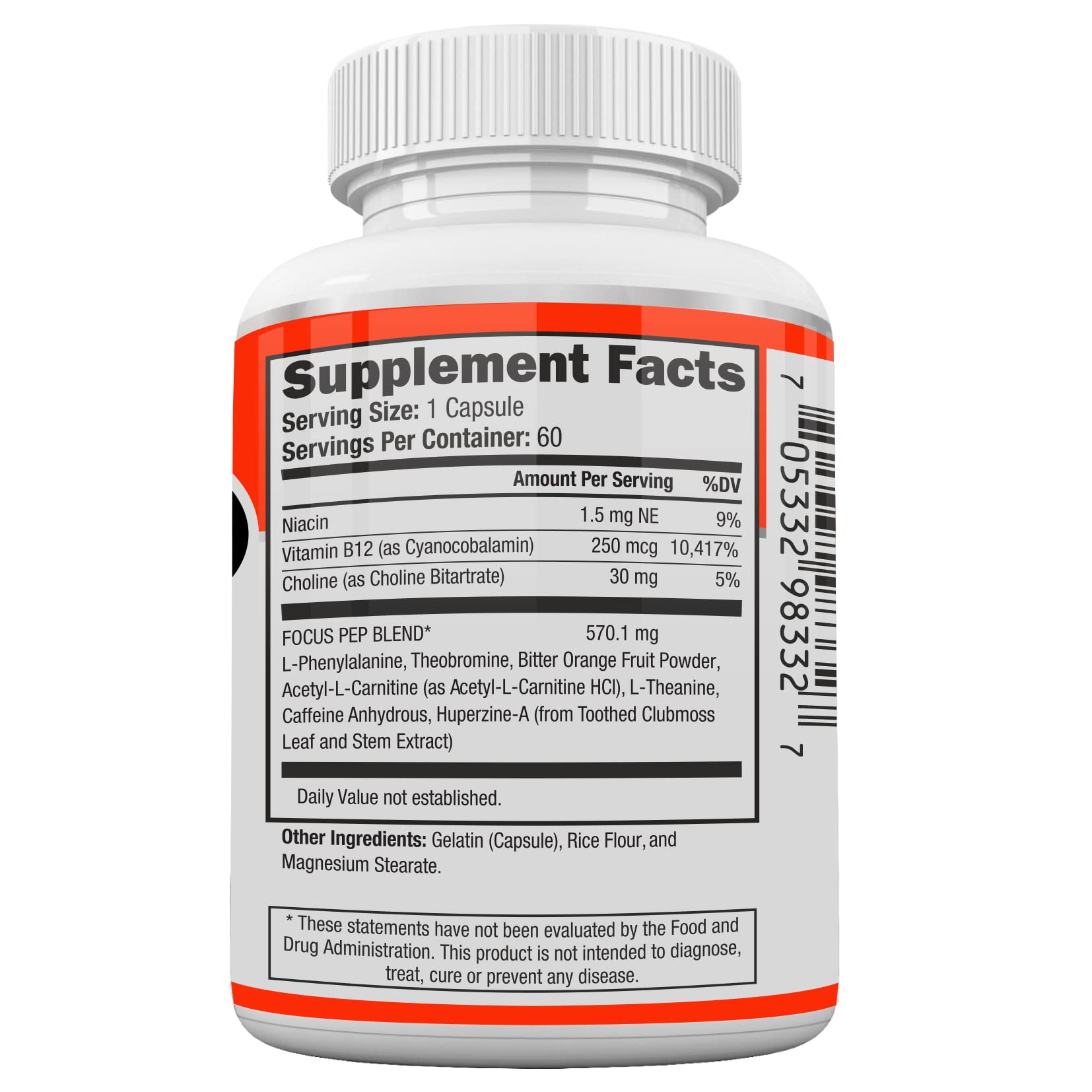 Focus Pep- Over The Counter Stimulants to Speed Up Naturally | Study Alternative and Best Energy Supplements for Nootropic Brain Boosting, 60 Pills Focus Pep uk supplements
