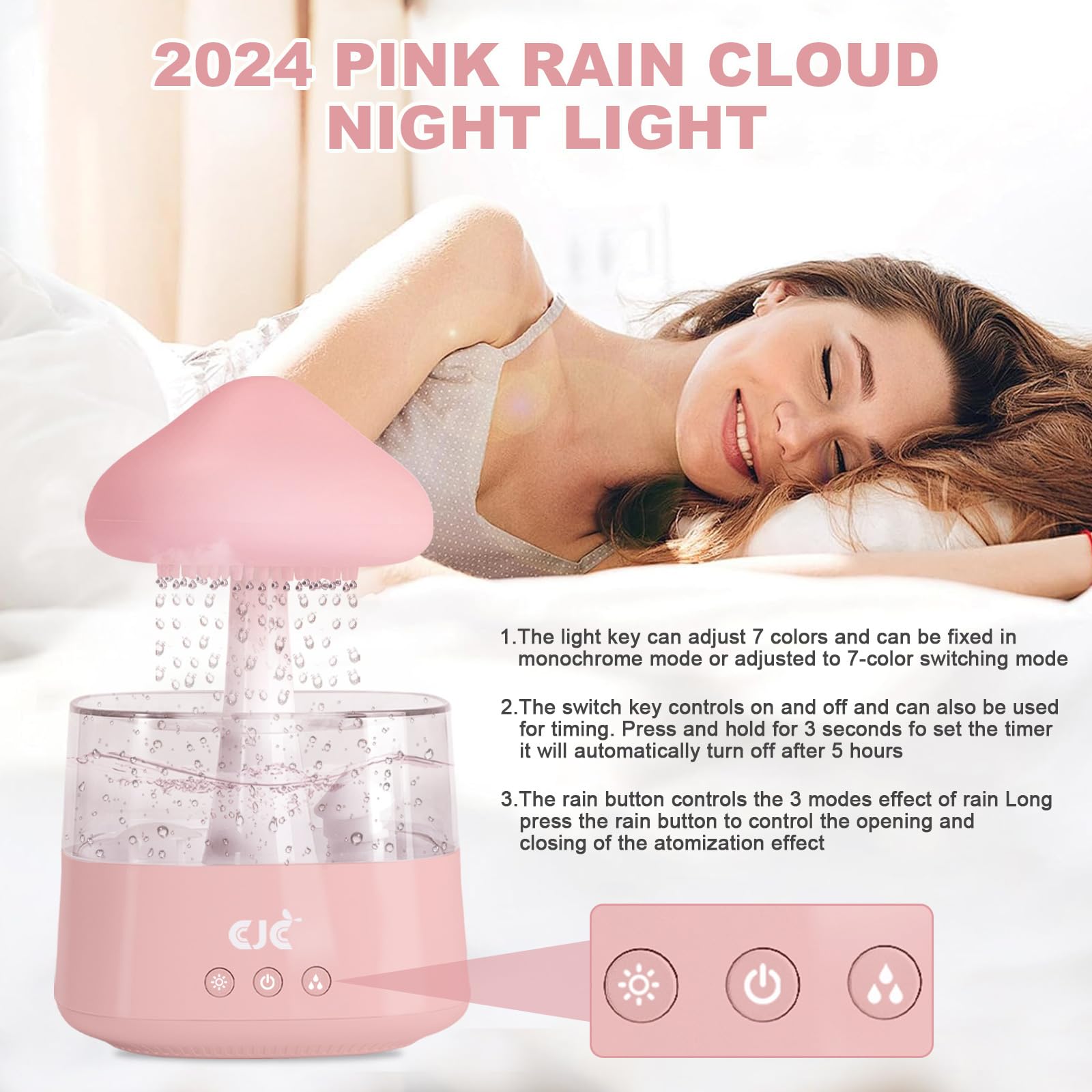 Humidifiers for Bedroom, 7 Color-Changing Led Night Lights, Aromatherapy Essential Oil cjc uk supplements