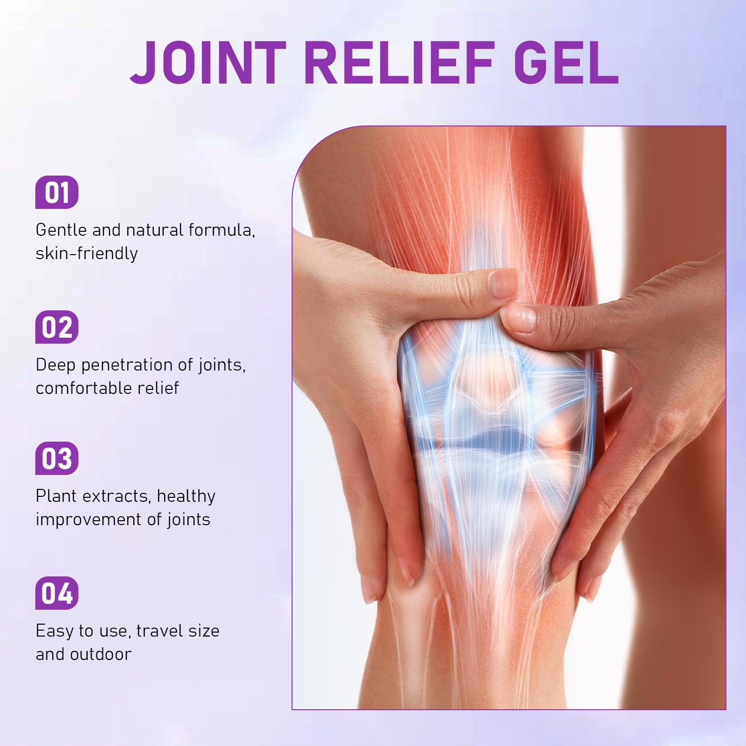 2PCS Soothing Relief Massage Gel, Joint Gel Purple Gel Cooling Activities Throughout The Body, Soothing Knees, Lumbar, Neck, Back, Shoulders, Hands, and Feet iaredon uk supplements