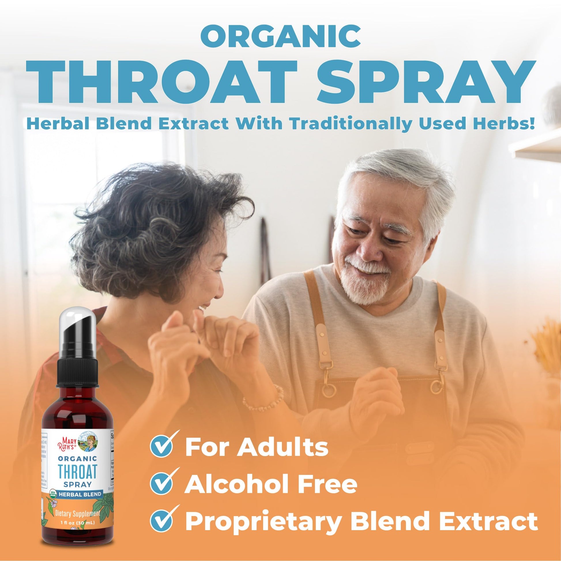MaryRuth Organics USDA Organic Throat Spray with Mullein Leaf | Marshmallow Root & Licorice Root & Thyme Leaf | 4 Herbal Blend | Non-GMO | Vegan | Gluten Free | 1 Fl Oz | Up to 100 Servings MARYRUTH'S uk supplements