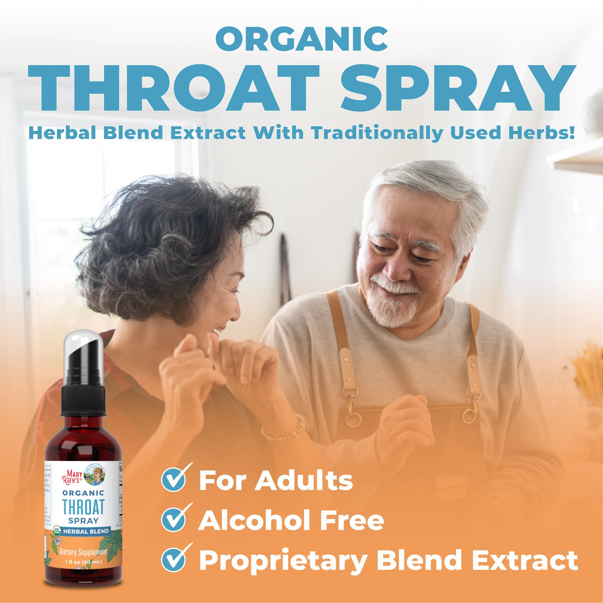MaryRuth Organics USDA Organic Throat Spray with Mullein Leaf | Marshmallow Root & Licorice Root & Thyme Leaf | 4 Herbal Blend | Non-GMO | Vegan | Gluten Free | 1 Fl Oz | Up to 100 Servings MARYRUTH'S uk supplements