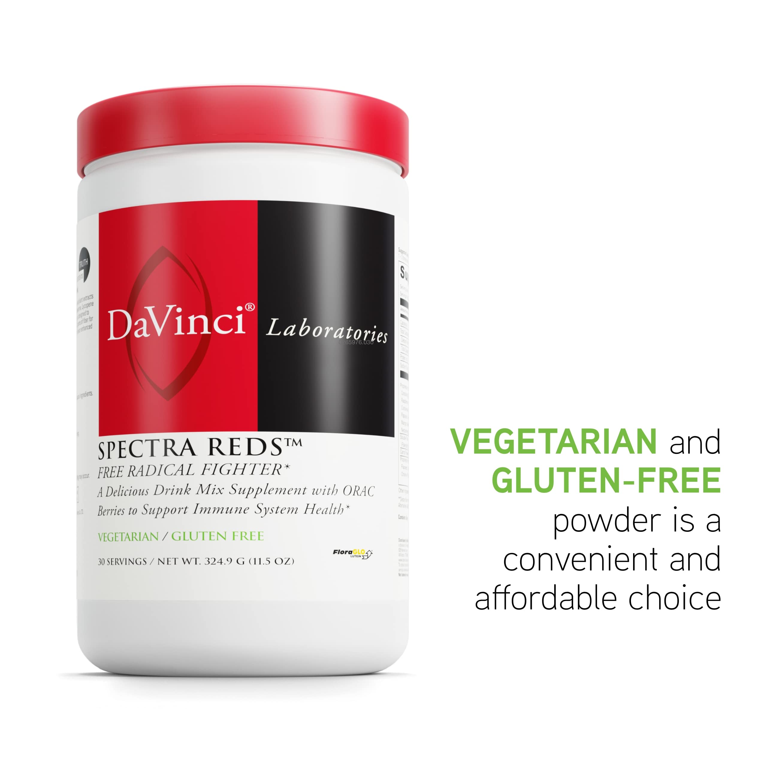 DAVINCI Labs Spectra Reds - Drink Mix Supplement for Antioxidant Health* - Immune & Liver Health Aid with Grape Seed Extract* - Powder Supplement Supports Eye & Heart Health* - 30 Servings (324.9 g) DAVINCI uk supplements