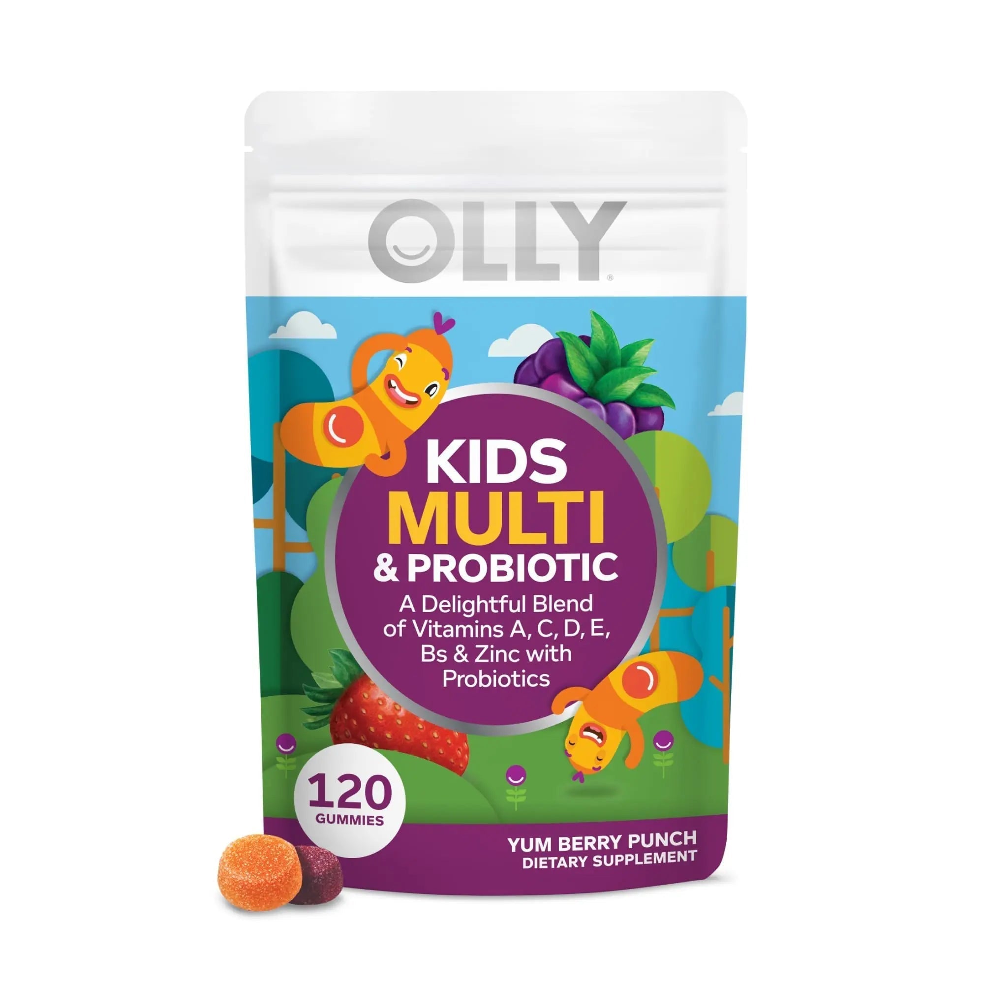 OLLY Kids Multivitamin & Probiotic Gummy, Digestive Support, Vitamins A, D, C, E, B, Zinc, Chewable Supplement OLLY uk supplements
