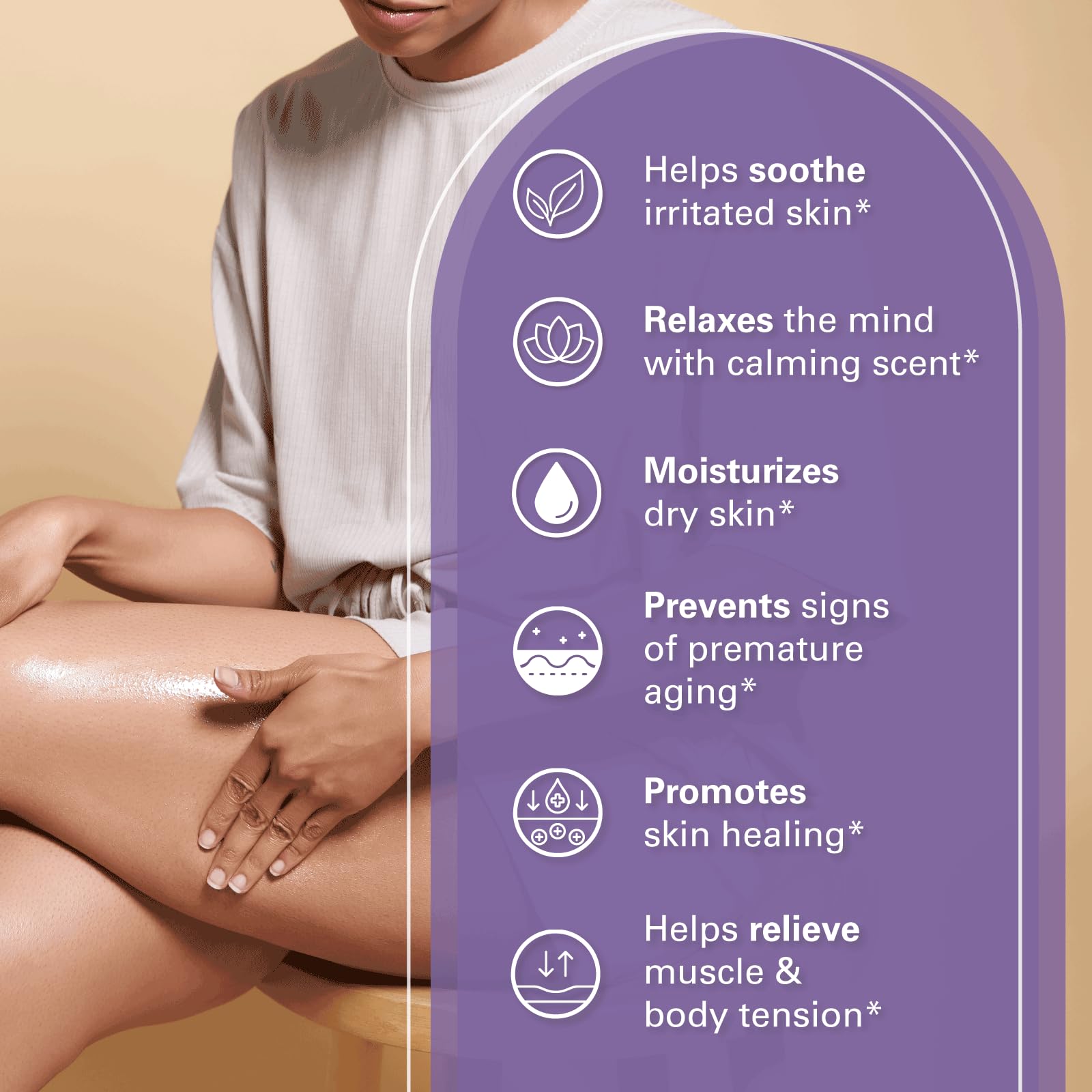 Lavender Massage Oil with Collagen and Stem Cells - Skin Tightening Massage Oil for Mass M3 Naturals uk supplements