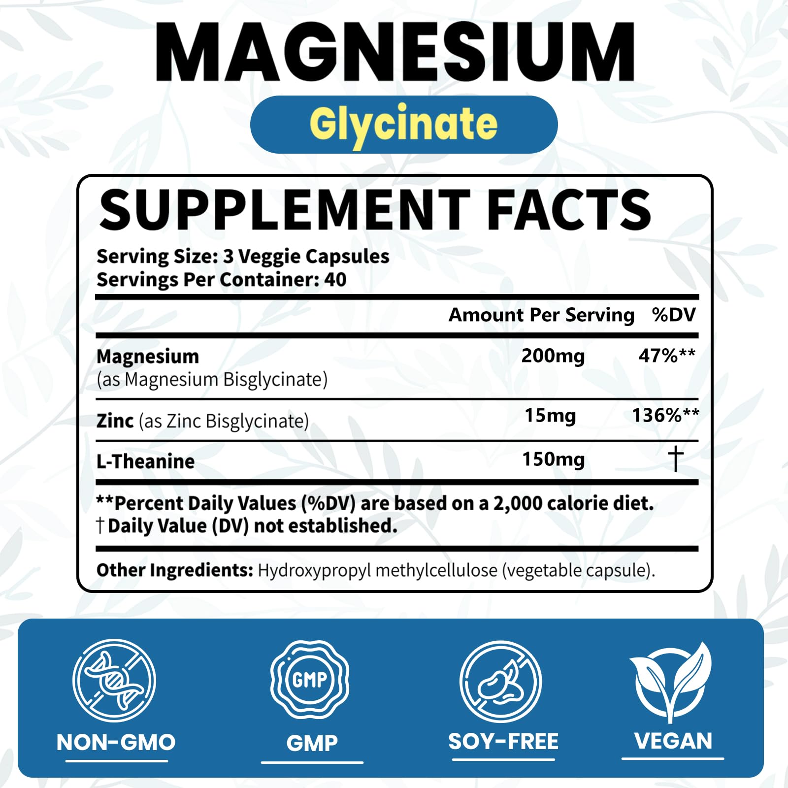 AROFUM Magnesium Glycine 200 mg, with L-theanine and Zinc Glycine – Magnesium Supplement to Help Soothe Emotions, Balance Stress, and Promote restful Sleep – Non-GMO Vegan Capsules, 120 Capsules Arofum uk supplements