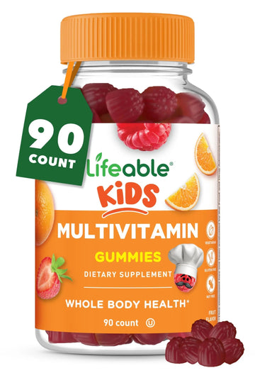 Lifeable Kids Multivitamin Gummies | Great Tasting Multivitamin for Kids | with Vitamins A, C, D, E, B6, B12, Zinc, Biotin Lifeable uk supplements