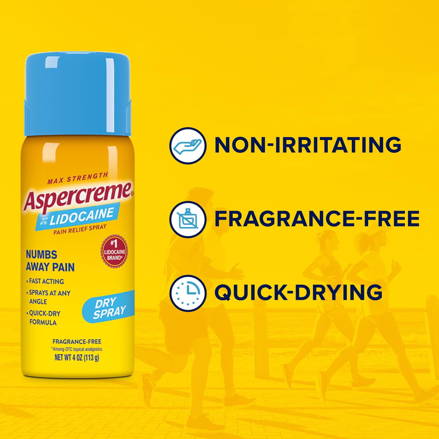 Aspercreme Lidocaine Dry Spray Soothes Aggravated Nerves, Numbing Topical Pain Relief Spray with Max-Strength 4% Lidocaine Sprays at Any Angle, 4 Oz. Aspercreme uk supplements