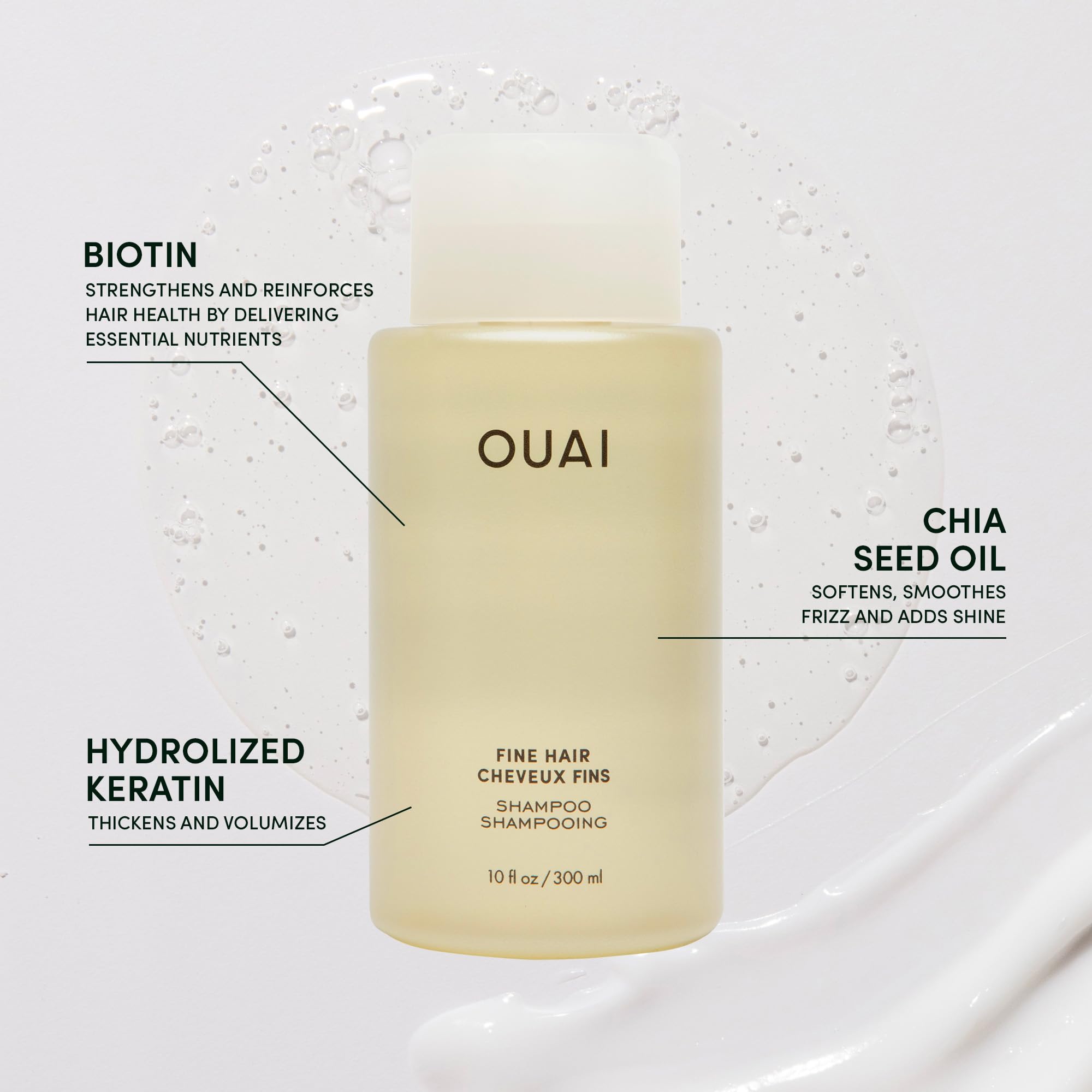 OUAI Fine Shampoo Travel Size - Volumizing Shampoo with Strengthening Keratin, Biotin & Chia Seed Oil for Fine Hair - For Clean, Weightless Body - Paraben, Phthalate & Sulfate Free Hair Care (3 Fl Oz) OUAI uk supplements