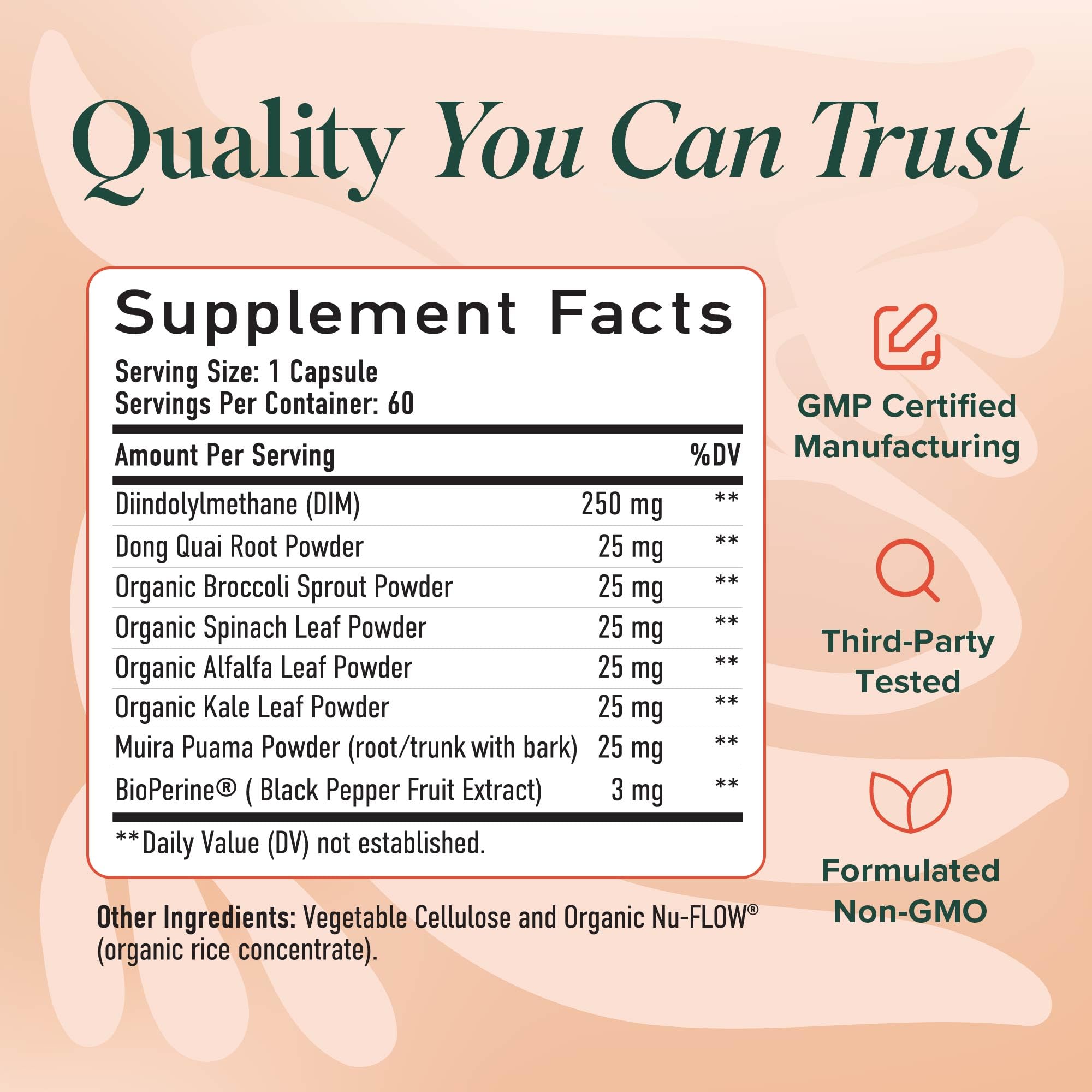 DIM Supplement for Women 250 mg | Estrogen & Hormone Balance | Menopause, Hot Flashes & Night Sweats Support | DIM Complex Estrogen Supplement for Women | with BioPerine | Gluten-Free | 60 Ct SMNutrition uk supplements