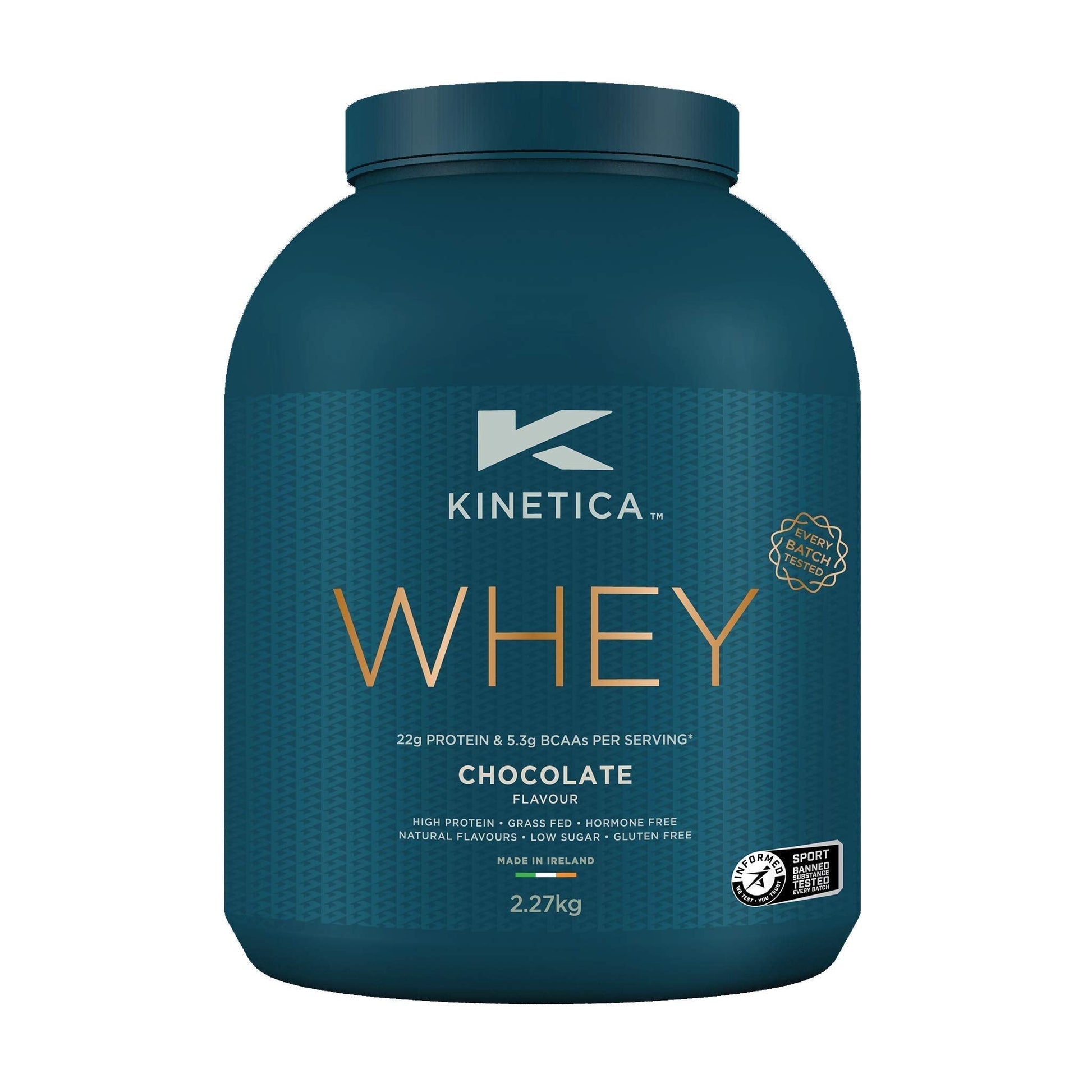 Kinetica Chocolate Whey Protein Powder | 2.27kg | 22g Protein per Serving | 76 Servings Kinetica uk supplements