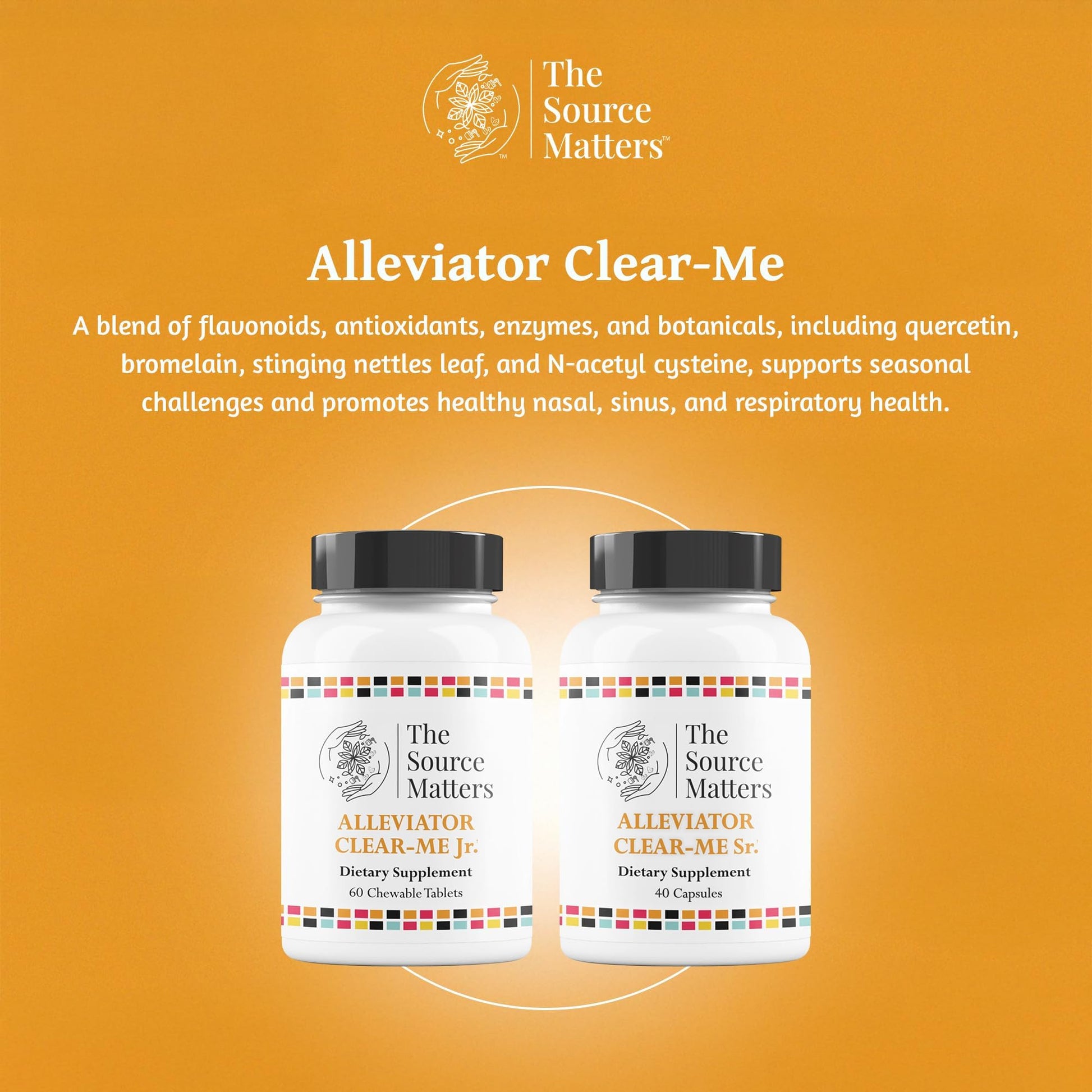 The Source Matters Alleviator Clear-ME SR Seasonal Allergy Relief and Immune Support | Quercetin, Bromelain, Stinging Nettles, NAC, and Vitamin C (40 Capsules) THE SOURCE MATTERS uk supplements
