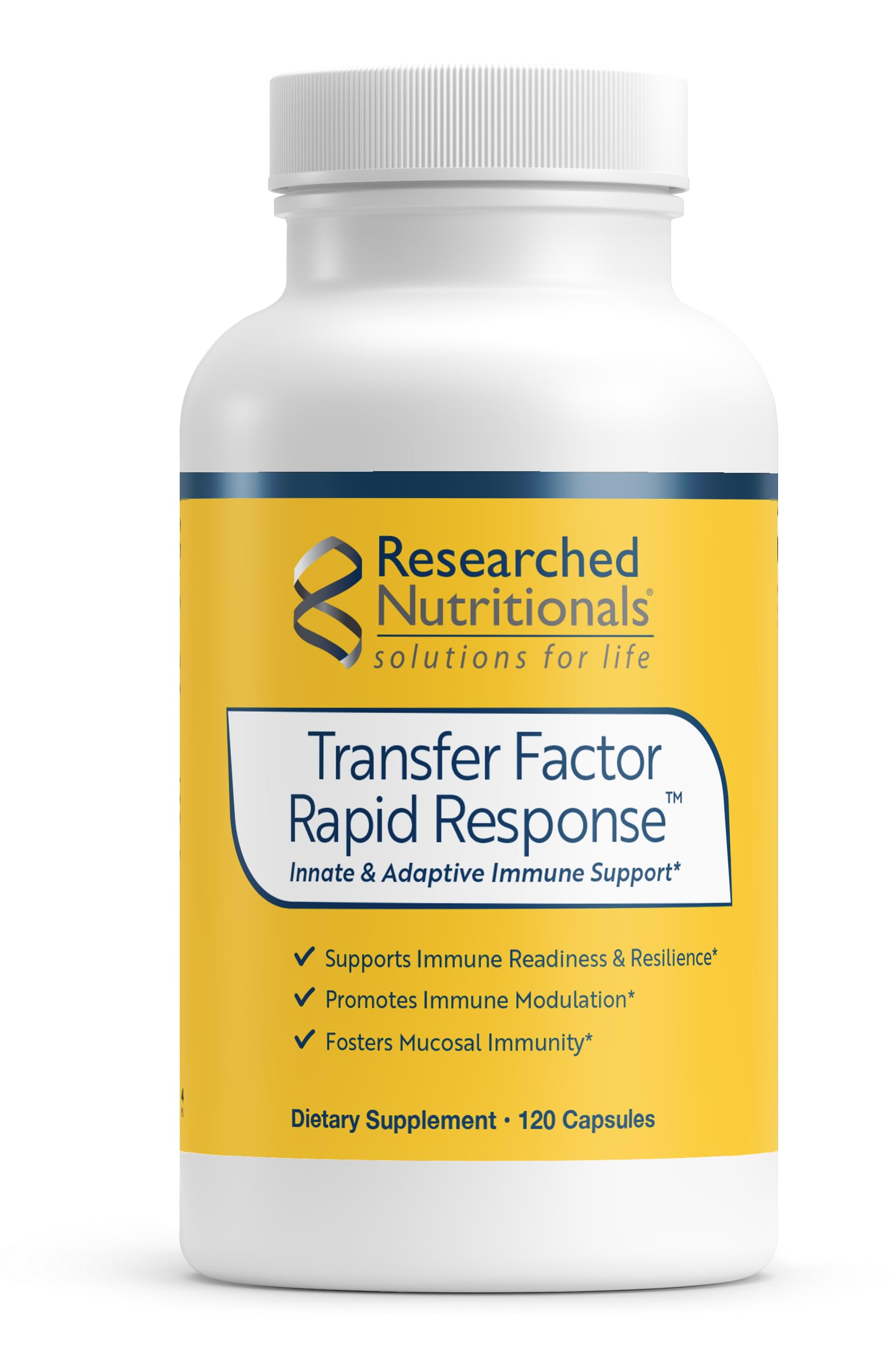 Researched Nutritionals Transfer Factor Rapid Response Immune Support Supplement - Colostrum Blend with Beta Glucan, IP-6 & Lactoferrin, Fast-Acting Innate & Adaptive Immune Modulation (120 Capsules) Researched Nutritionals uk supplements