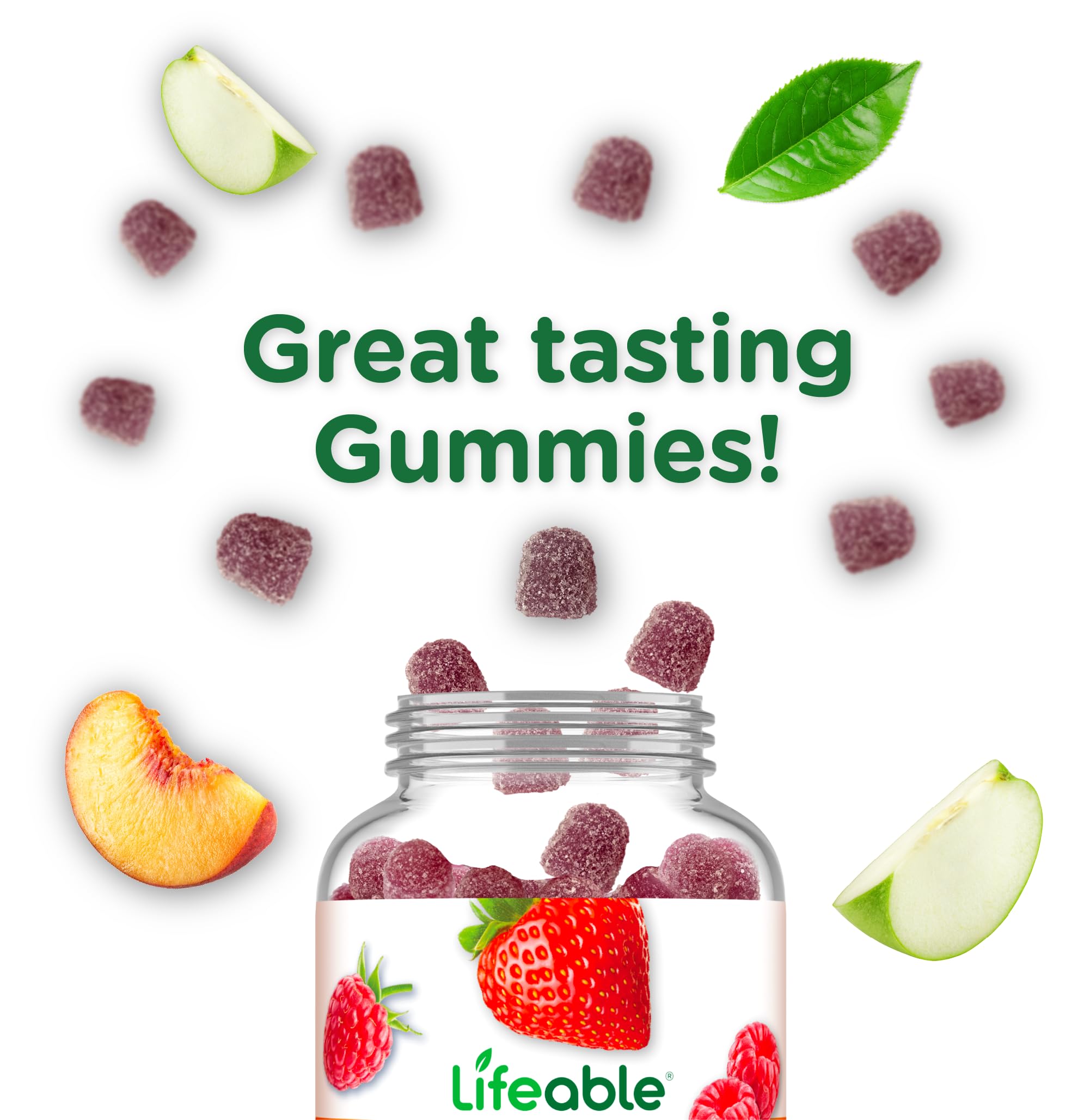 Lifeable Stress Aid Gummies for Teens | with Lemon Balm, GABA and L Theanine Supplements | Vegan Non GMO Mood Support Supplement | Great Tasing Stress Vitamins | L-Theanine for Teen | 90 Gummies Lifeable uk supplements
