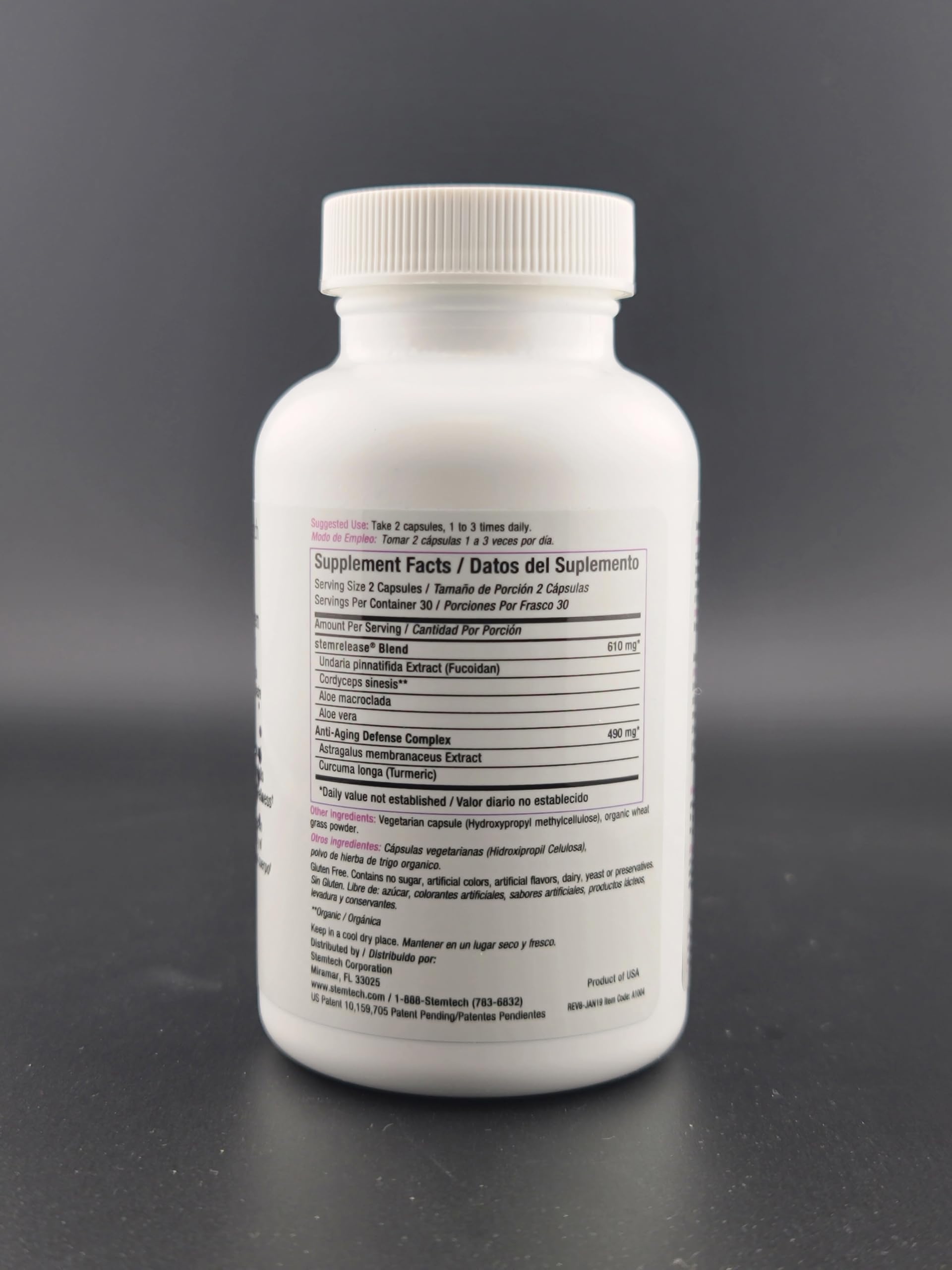 Stemtech Stemrelease3 Cutting-Edge Stem Cell Nutrition for Natural Renewal and Youthful Vitality, Exclusive Blend for Enhanced Telomere Health, 60 Capsules StemTech uk supplements