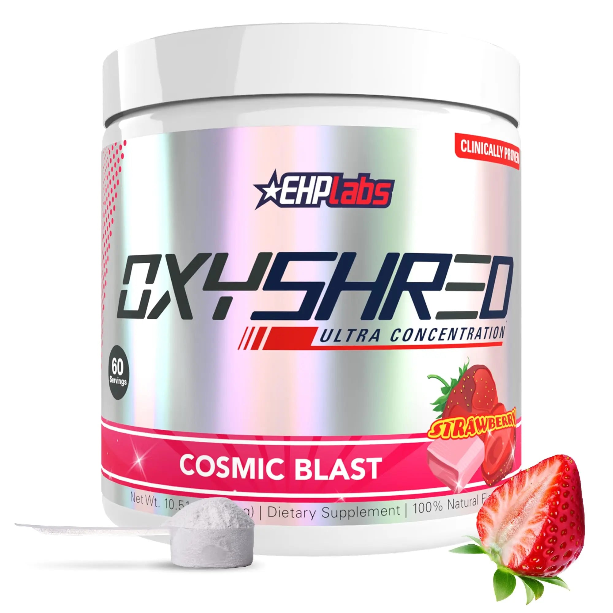 EHP Labs OxyShred Pre Workout Powder - Preworkout Powder with L Glutamine & Acetyl L Carnitine, Energy Boost Drink - Cosmic Blast, 60 Servings EHP Labs uk supplements