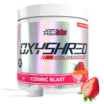 EHP Labs OxyShred Pre Workout Powder - Preworkout Powder with L Glutamine & Acetyl L Carnitine, Energy Boost Drink - Cosmic Blast, 60 Servings EHP Labs uk supplements