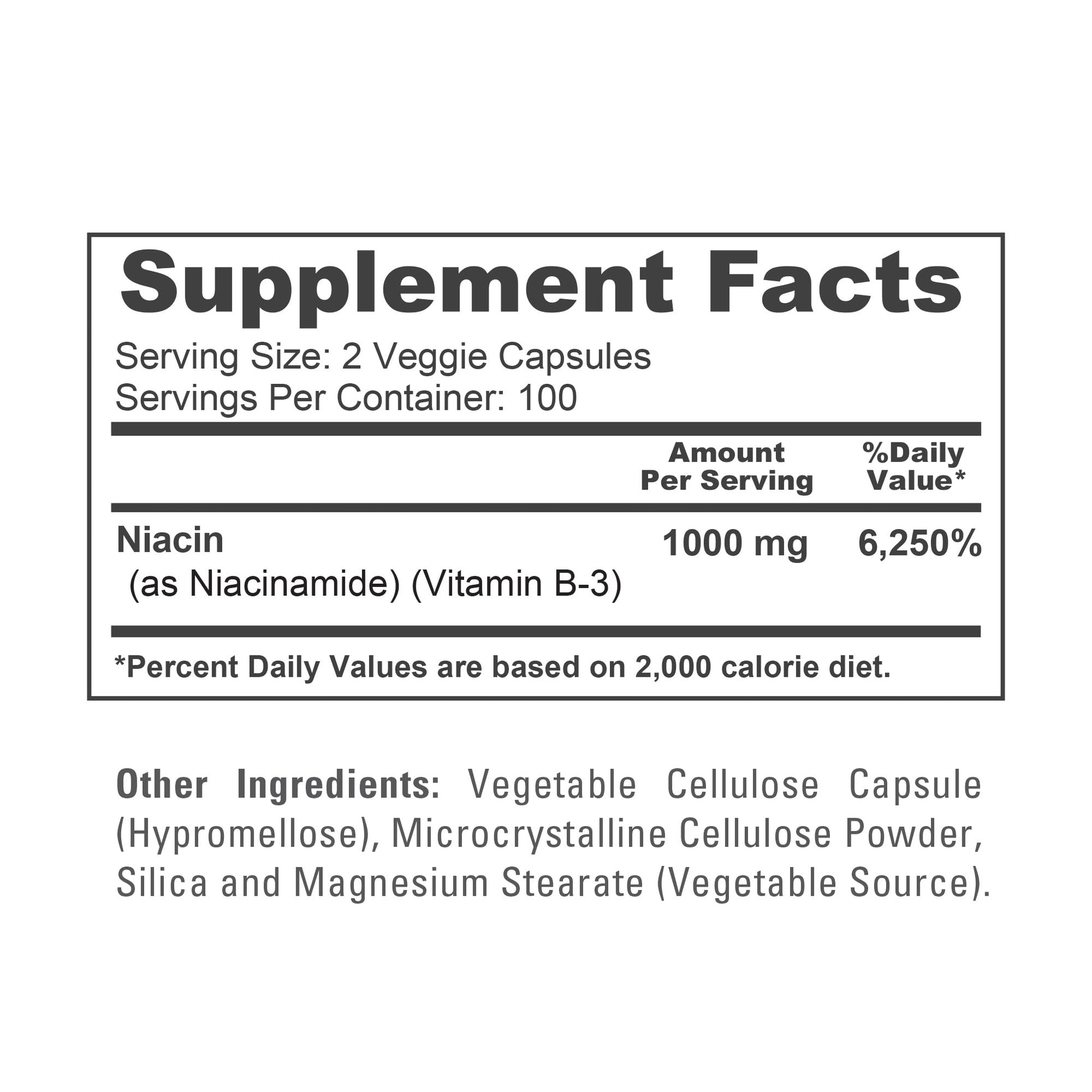 NusaPure Niacinamide 1000mg 200 Veggie Capsules (Non-GMO, Vegan) Flush Free NusaPure uk supplements