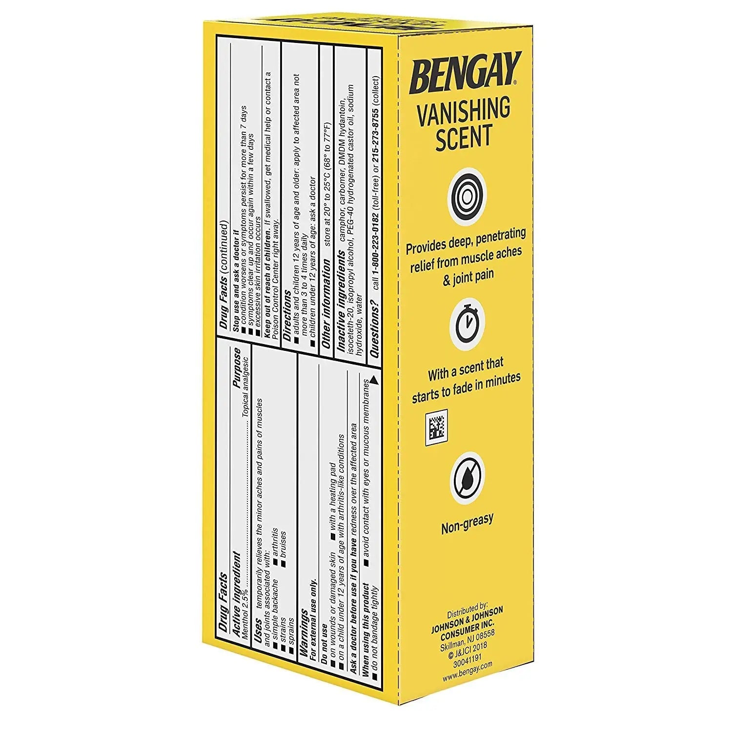 Bengay Menthol 2.5% Topical Analgesic Gel Vanishing Scent 2oz Bengay uk supplements