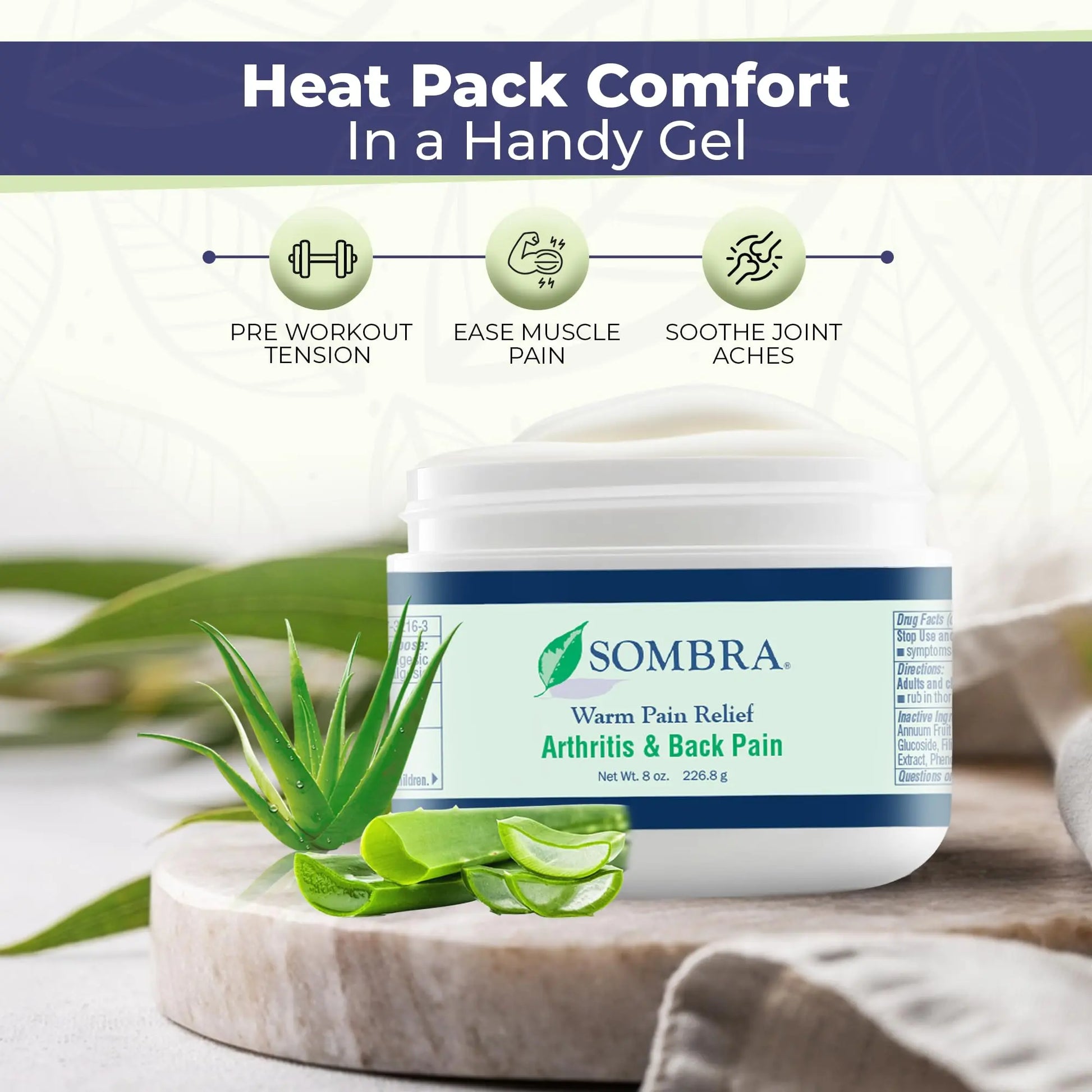 Sombra Warm Pain Relief Gel, Warm Relief for Arthritis and Chronic Pain Pre-Workout Muscle Rub Vegan Formula Free of Artificial Fragrances, Dyes, NSAIDs, Wax, Petroleum, Alcohol - 8oz (2 Pack) Sombra uk supplements