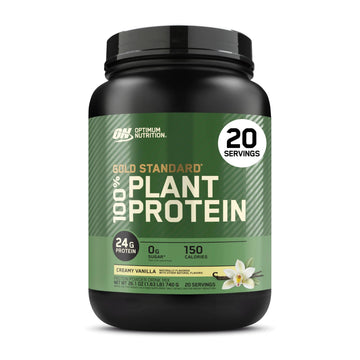 Optimum Nutrition Gold Standard 100% Plant Based Protein Powder, Gluten Free, Vegan Protein for Muscle Support and Recovery with Amino Acids - Creamy Vanilla, 20 Servings (Packaging May Vary) Optimum Nutrition uk supplements