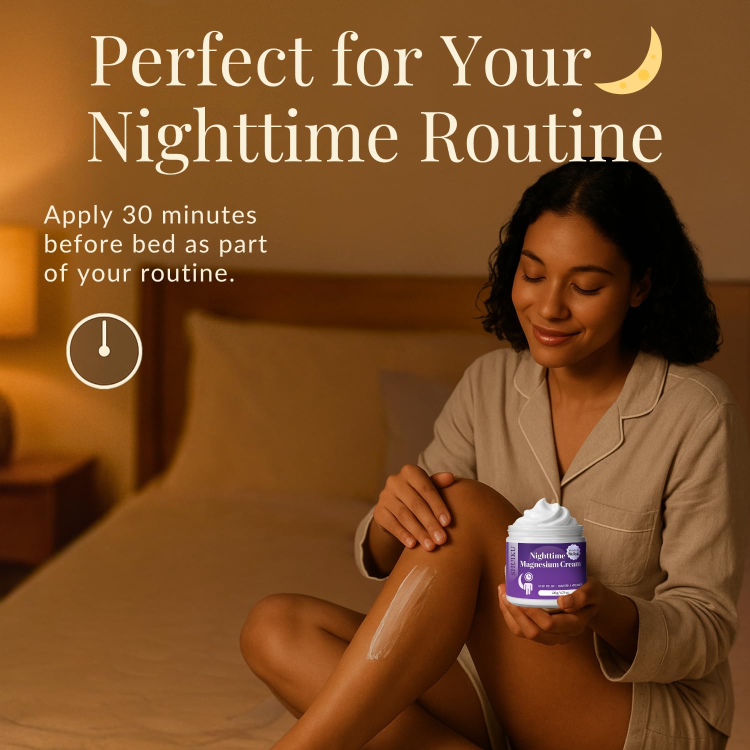 Magnesium Lotion for Sleep & Calm, Topical Magnesium Cream for Relaxation, Nightly Calm, Better Sleep, and for Leg Cramps & Pain SHUIKU uk supplements