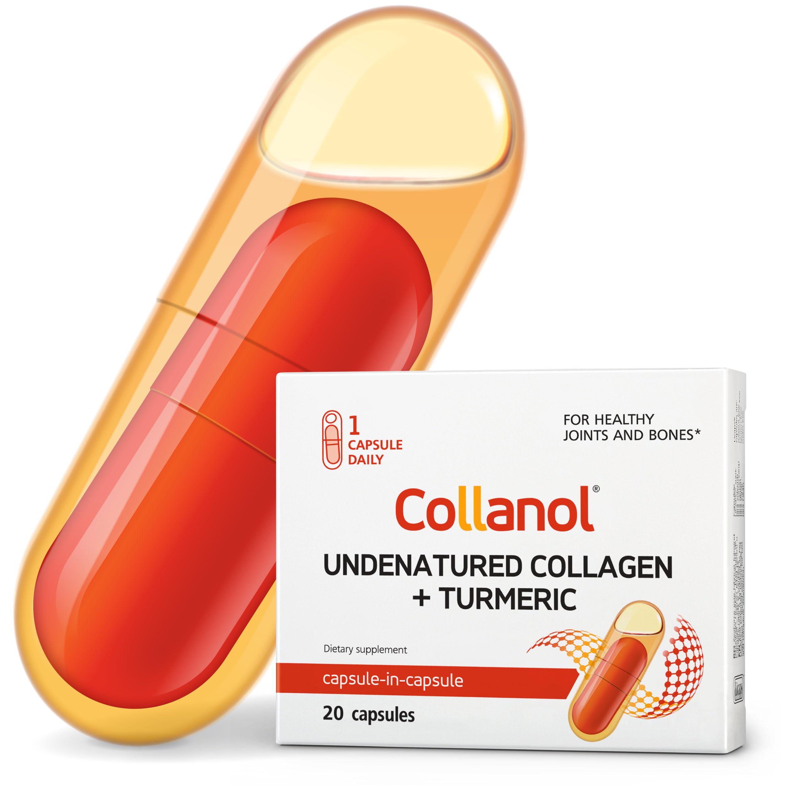 Innovation in The Care of Healthy Joints – Liquid Formula in a Double Capsule. 3D Collagen + Micelle Extract of Turmeric Roots 1 Capsule/Day. Laboratory Tested Collanol uk supplements