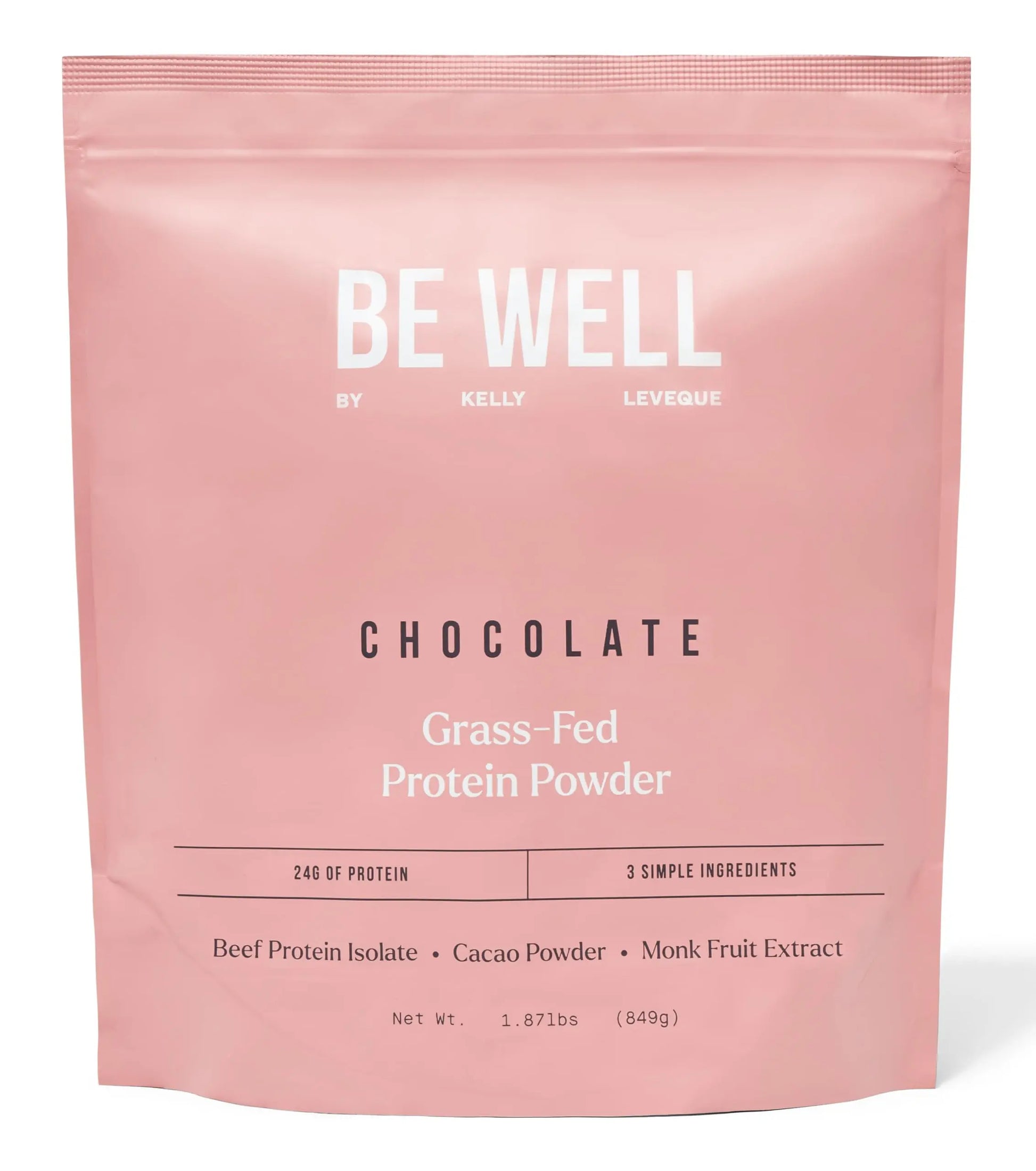Be Well by Kelly Chocolate Grass-Fed Beef Protein Powder, 24G of Protein & 1G Net Carbs (3 Ingredients, 30 Servings) 9 Amino Acids + 3 BCAAs No Soy, No Dairy, Stevia-Free, No Sugar Added 1.87lb 849g Be Well by Kelly LeVeque uk supplements