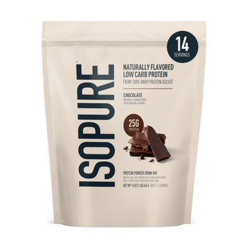 Isopure Low Carb 100% Pure Whey Isolate Protein Powder, Lactose Free, Gluten Free, With Vitamins, Dark Chocolate, 25g Protein Per Serving, 1 Lb, Isopure uk supplements