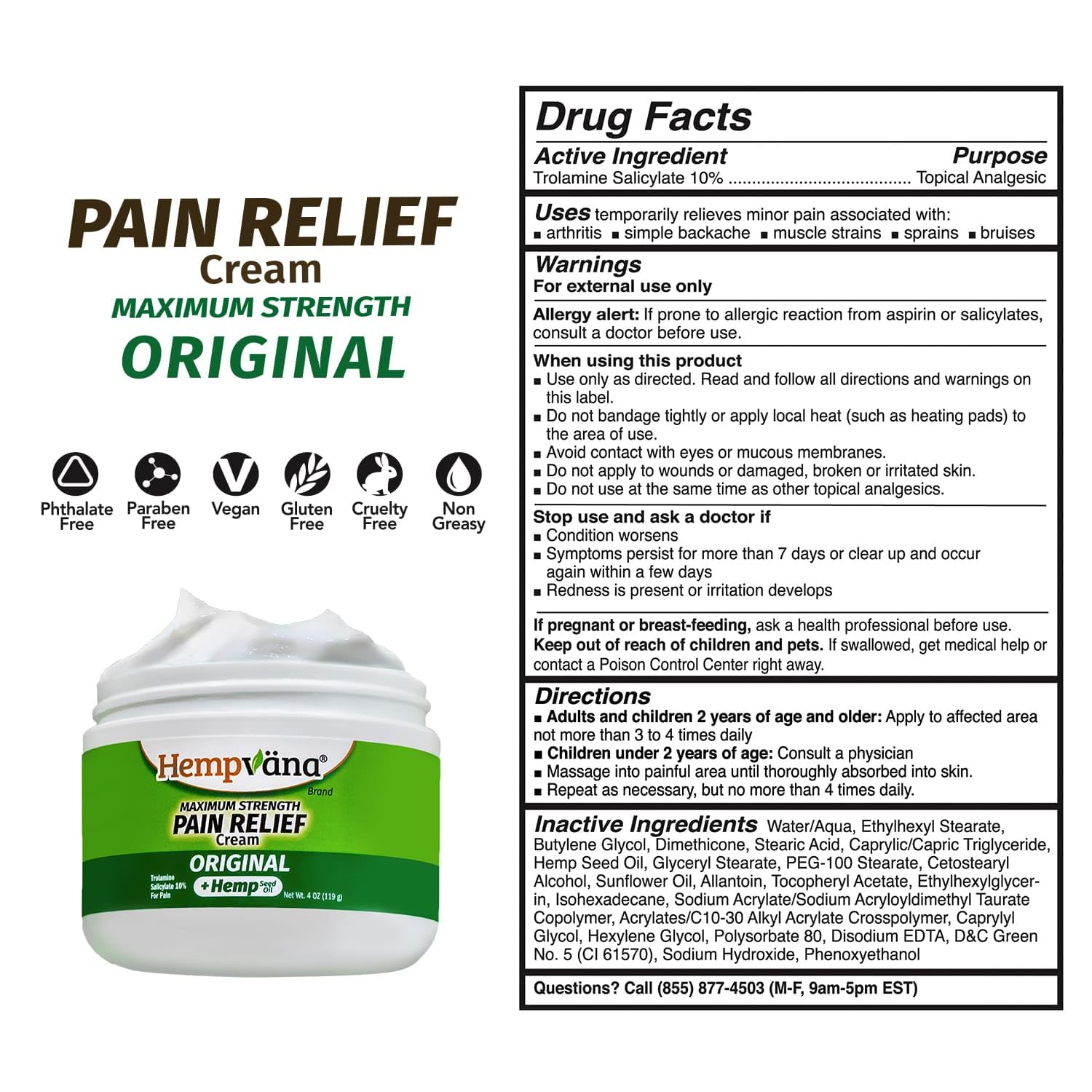 Hempvana Maximum Strength Relief Cream. Hemp Seed Oil for Muscles & Joints, AS SEEN ON TV, Odor-Free, Non-Greasy, Long-Lasting Relief Hempvana uk supplements