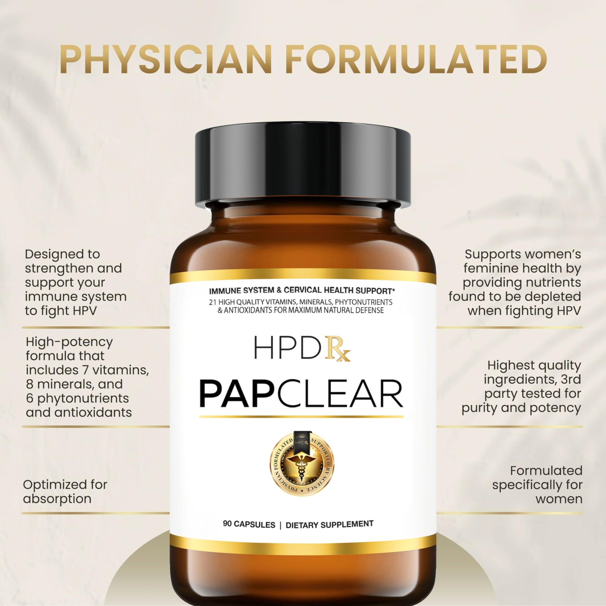 HPD Rx PAPCLEAR Physician Formulated | All Natural HPV Immune Support Supplement HPD Rx uk supplements