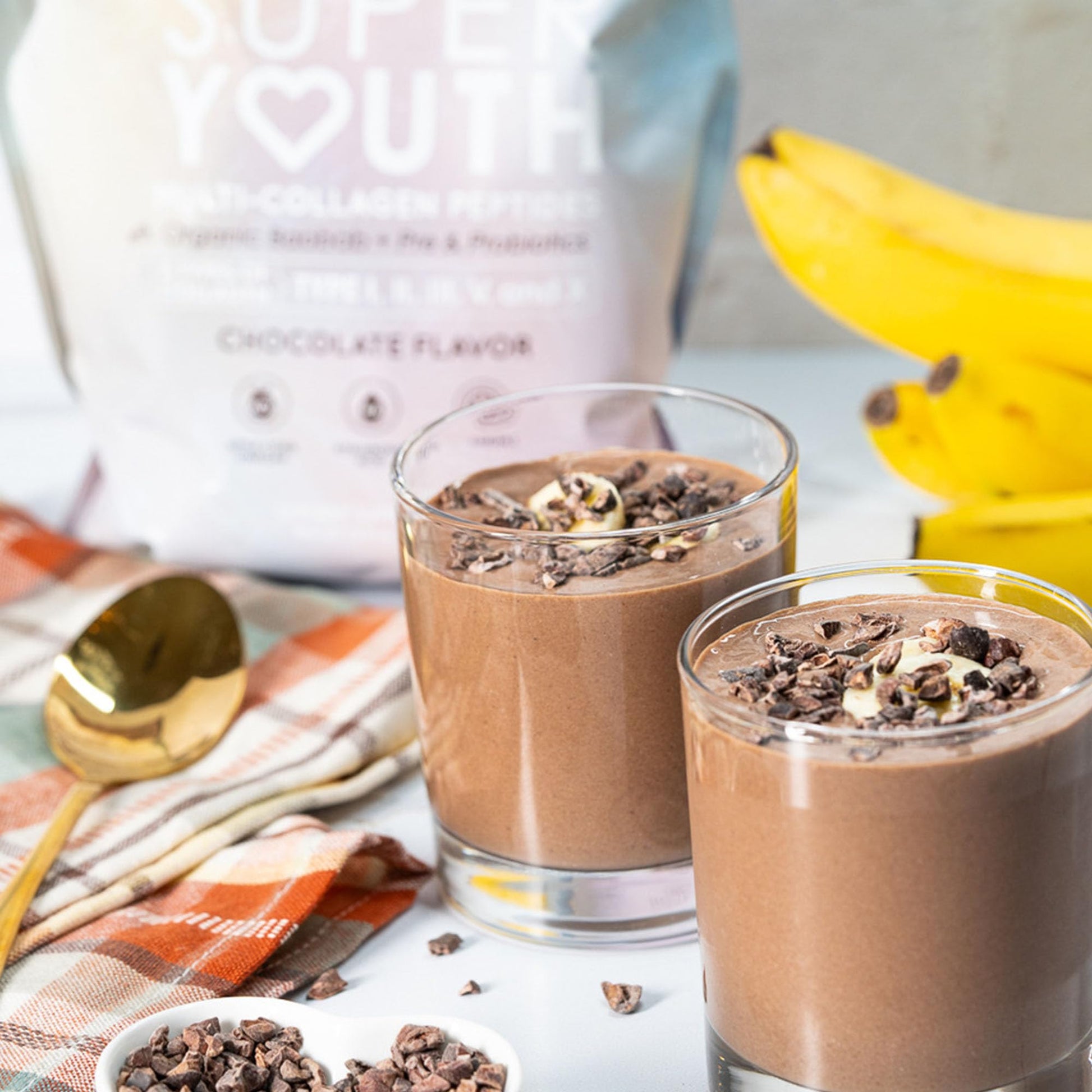 SkinnyFit Super Youth Chocolate Multi-Collagen Peptides + Probiotics, Baobab Fiber SkinnyFit uk supplements