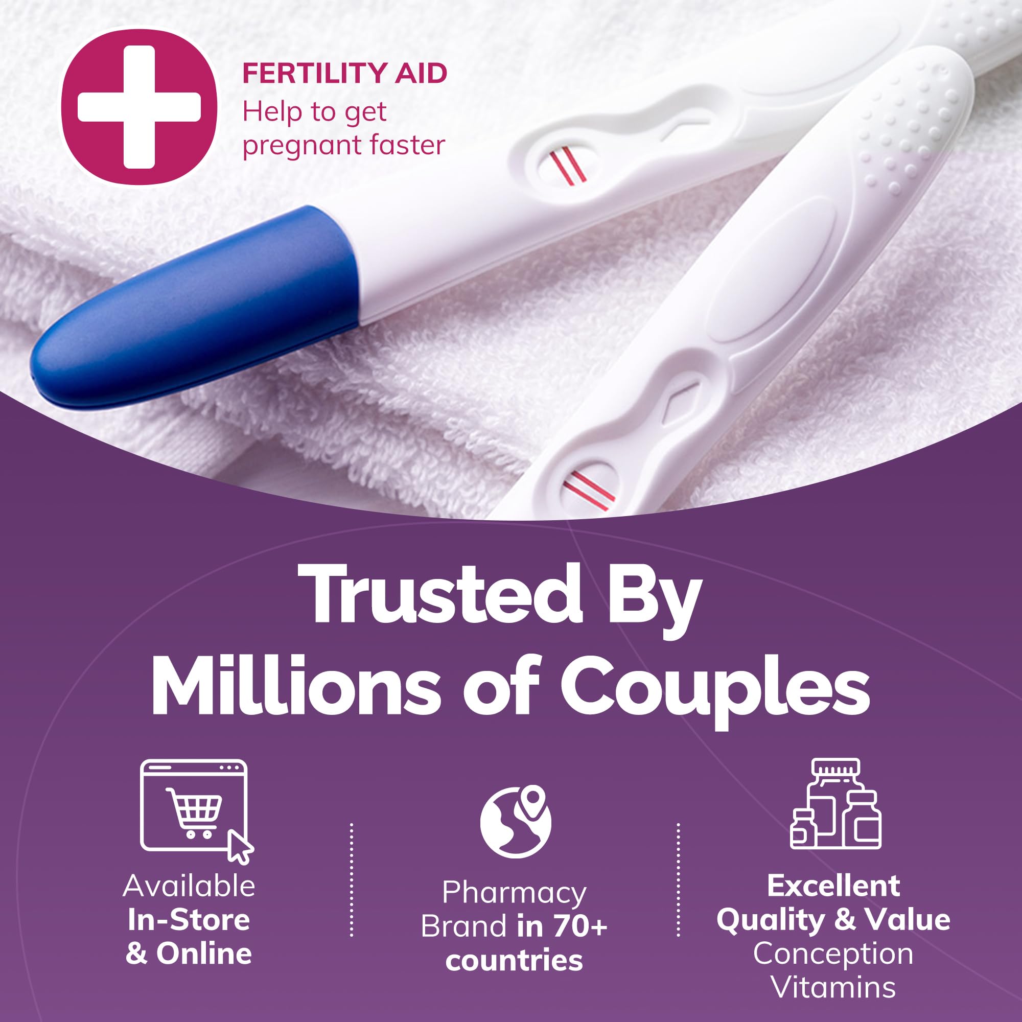 CONCEIVE PLUS Womens Fertility Support – Prenatal Multivitamin for Trying to Get Pregnant – Conception Blend, Hormonal Balance, Folate, Zinc, Thiamin, Riboflavin, Biotin – Non-GMO, Vegan – 30 Days CONCEIVE PLUS uk supplements