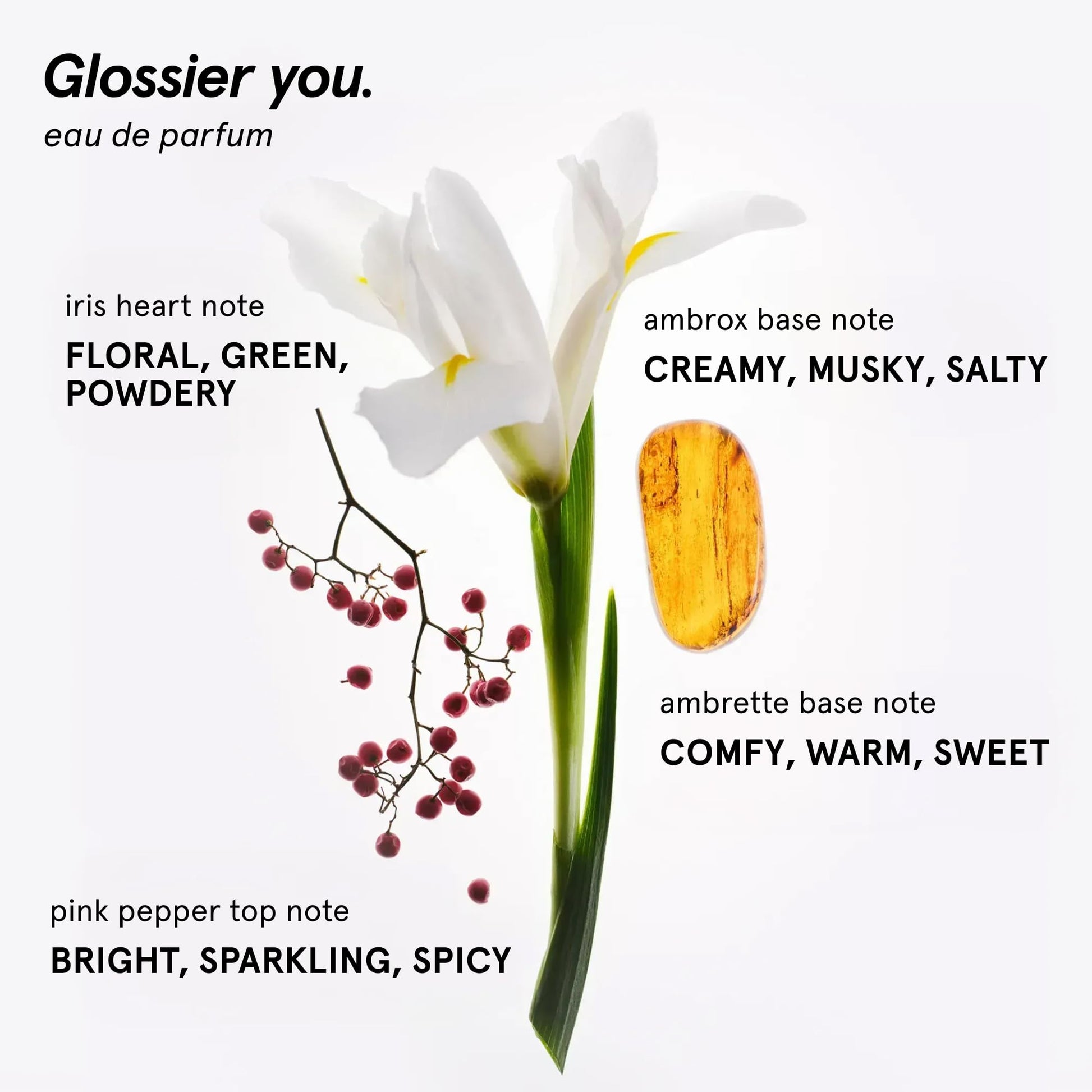 Glossier You Eau de Parfum - Unisex Fragrance for Men & Women, Skin-Scent Enhancer Smells Different on Everyone - Musky, Warm & Spicy Perfume with Pink Pepper, Iris & Ambrox Base Notes, 50ml Glossier uk supplements