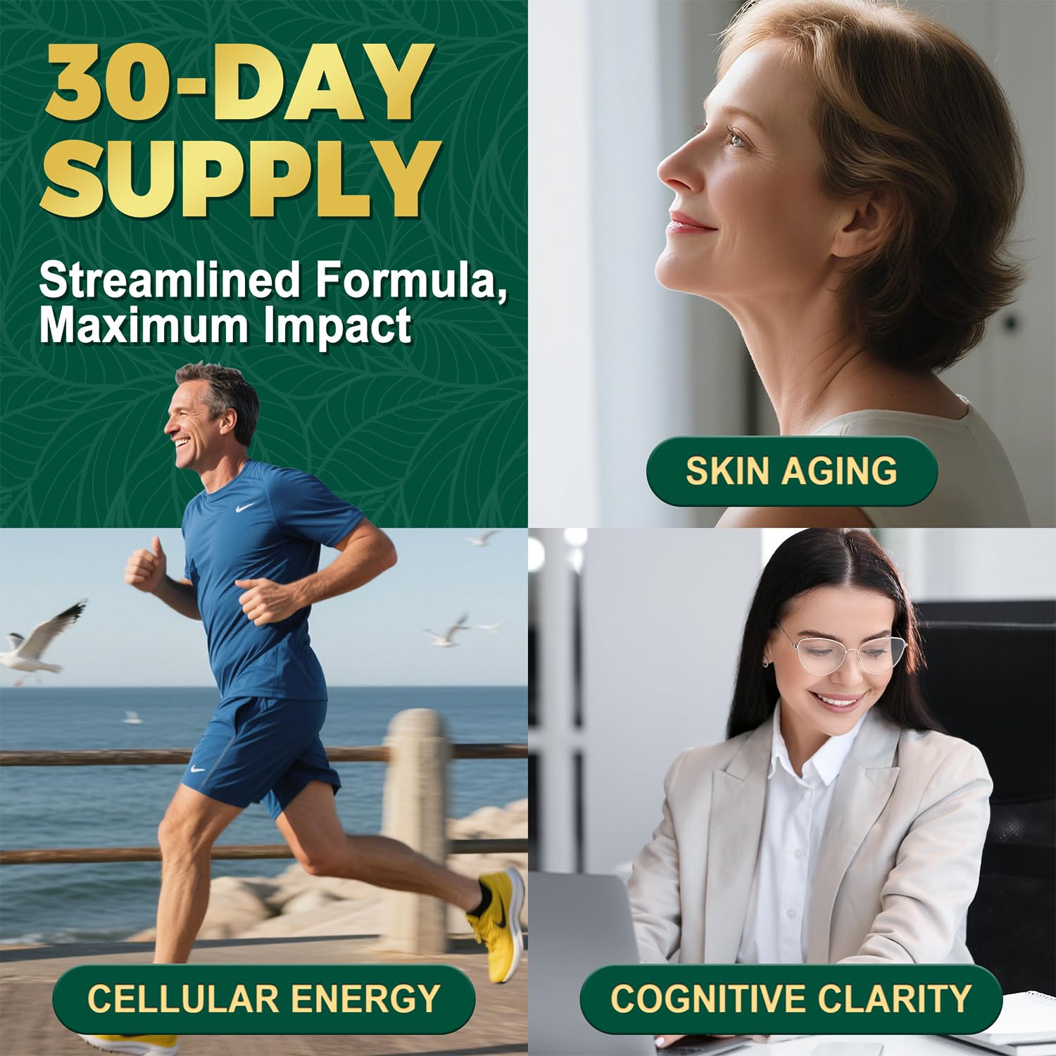 NBOOCUP NAD Supplement - 1010mg Nicotinamide Riboside Chloride Complex, Liposomal NR Supplements, Resveratrol NAD+ for Anti Aging, Cellular Energy, Skin, Focus - 90 Capsules NBOOCUP uk supplements