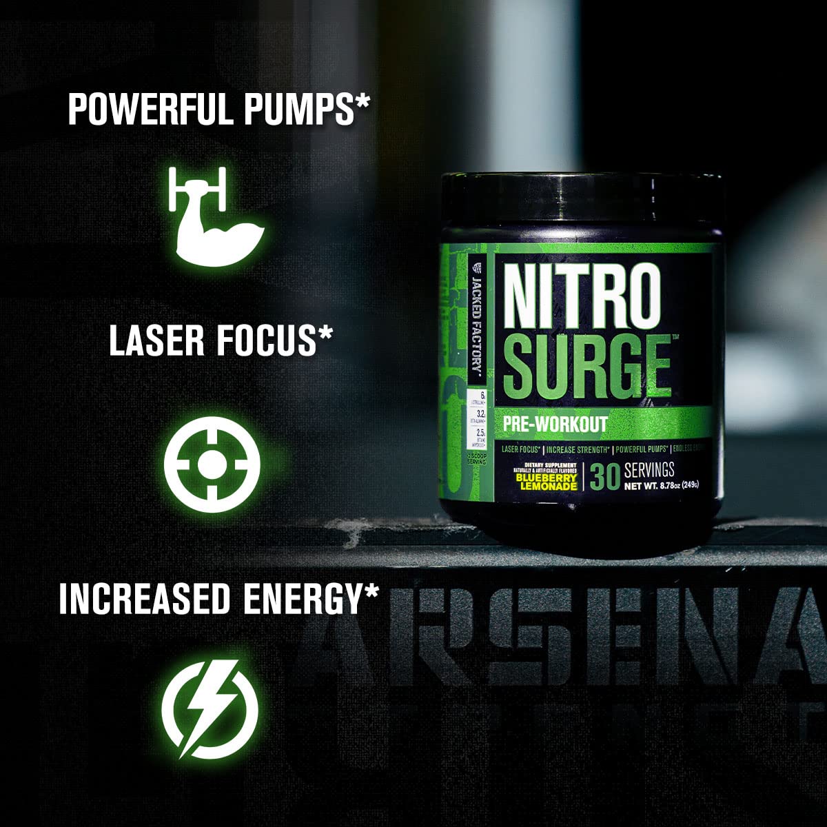 Jacked Factory Nitrosurge Pre-Workout in Watermelon & Build XT Muscle Building Bundle Jacked Factory uk supplements