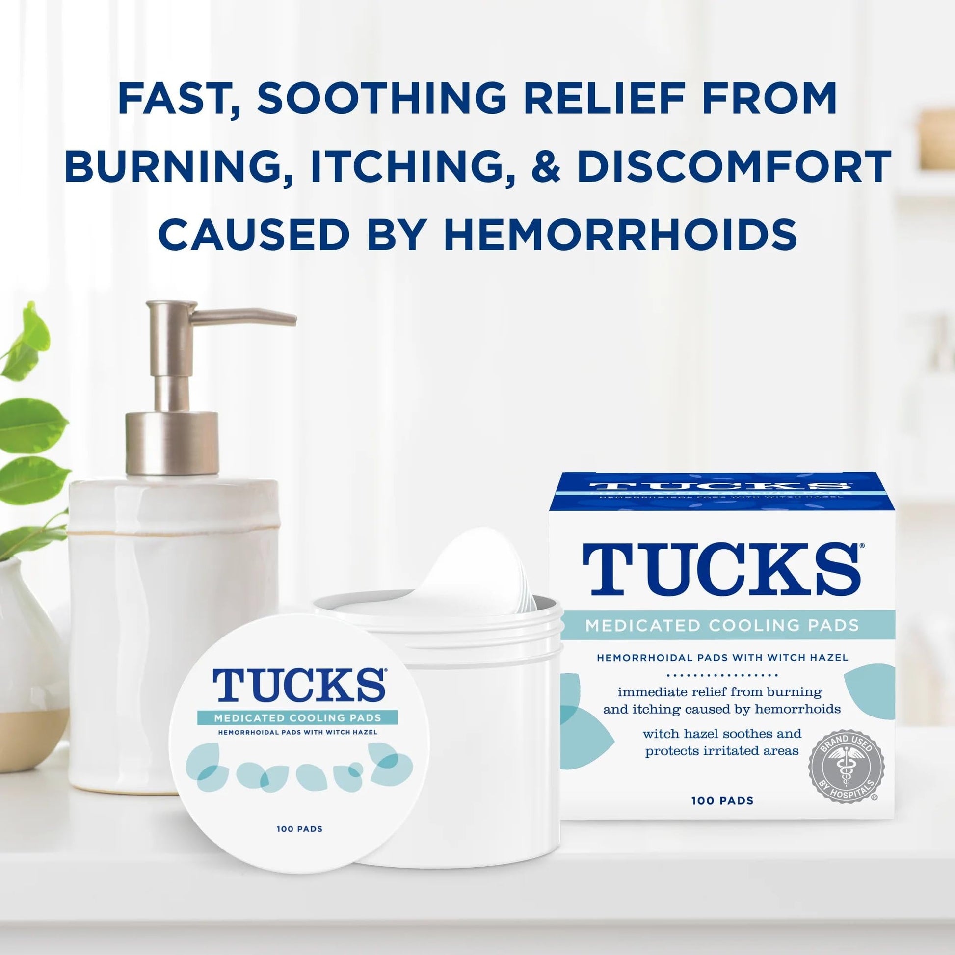 TUCKS Medicated Cooling Pads, 200 Count - Witch Hazel Pads for Sensitive Areas, Cleanse and Protect from Irritation TUCKS uk supplements