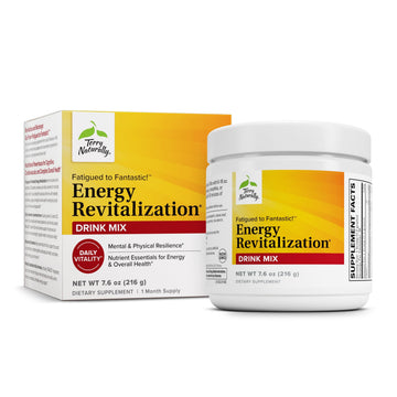 Terry Naturally Fatigued to Fantastic Energy Revitalization - Drink Mix for Energy with L-Tyrosine, Vitamins A, D3, E & B - Supports Heart Health - 7.6 oz (30 Servings) Terry Naturally uk supplements