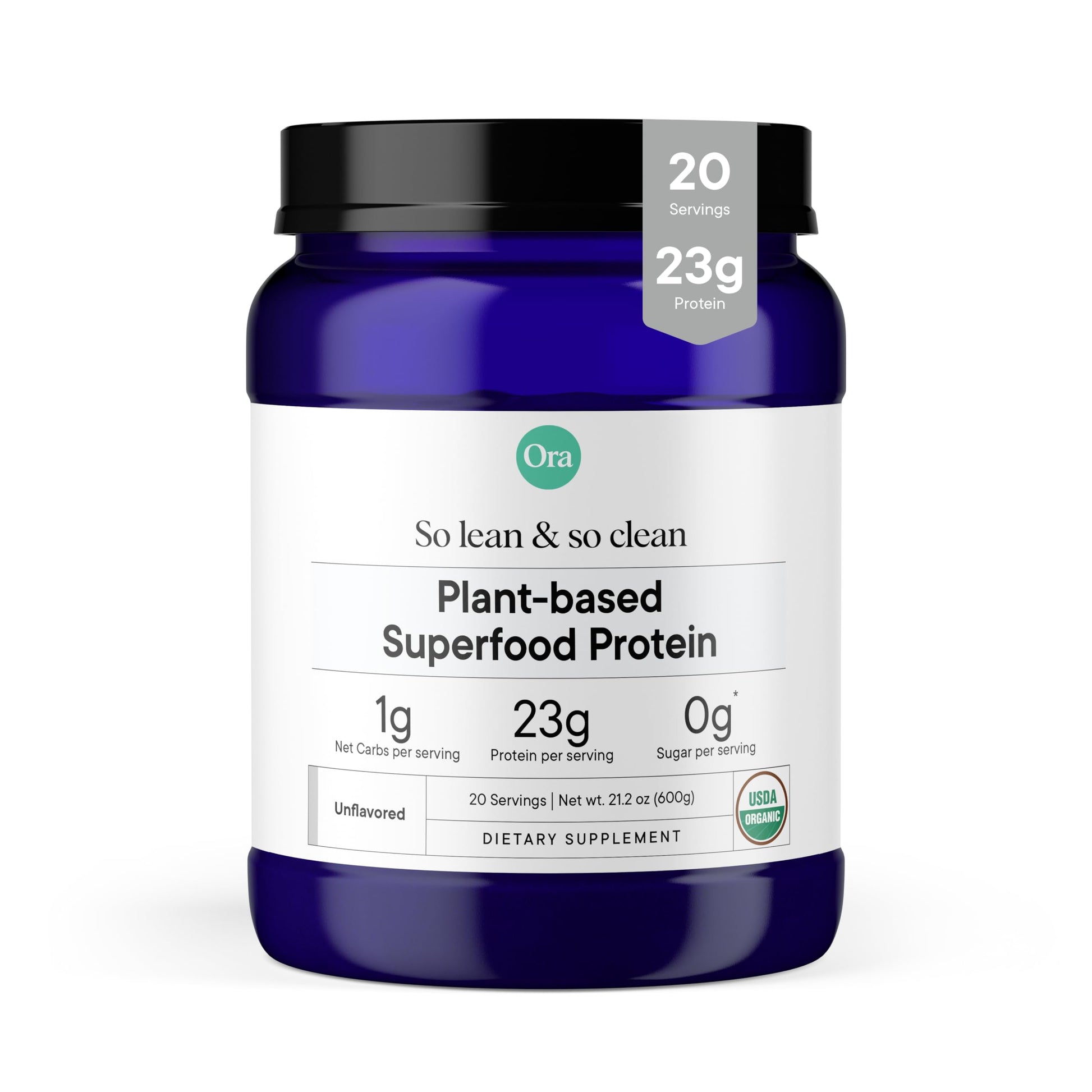 Ora Organic Vegan Protein Powder - 23g Plant Based Pea Protein Unflavored Ora Organic uk supplements