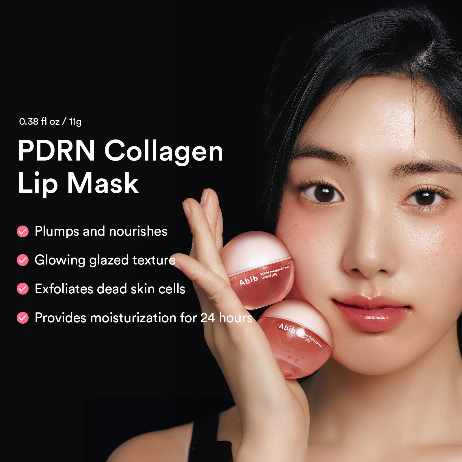 Abib PDRN Collagen Lip Mask Glazed Jelly 0.38 fl oz | Korean Lip Butter Balm Overnight Sleeping Mask Hydrating Care Moisturizer Treatment for Flakey, Dry Lips Abib uk supplements